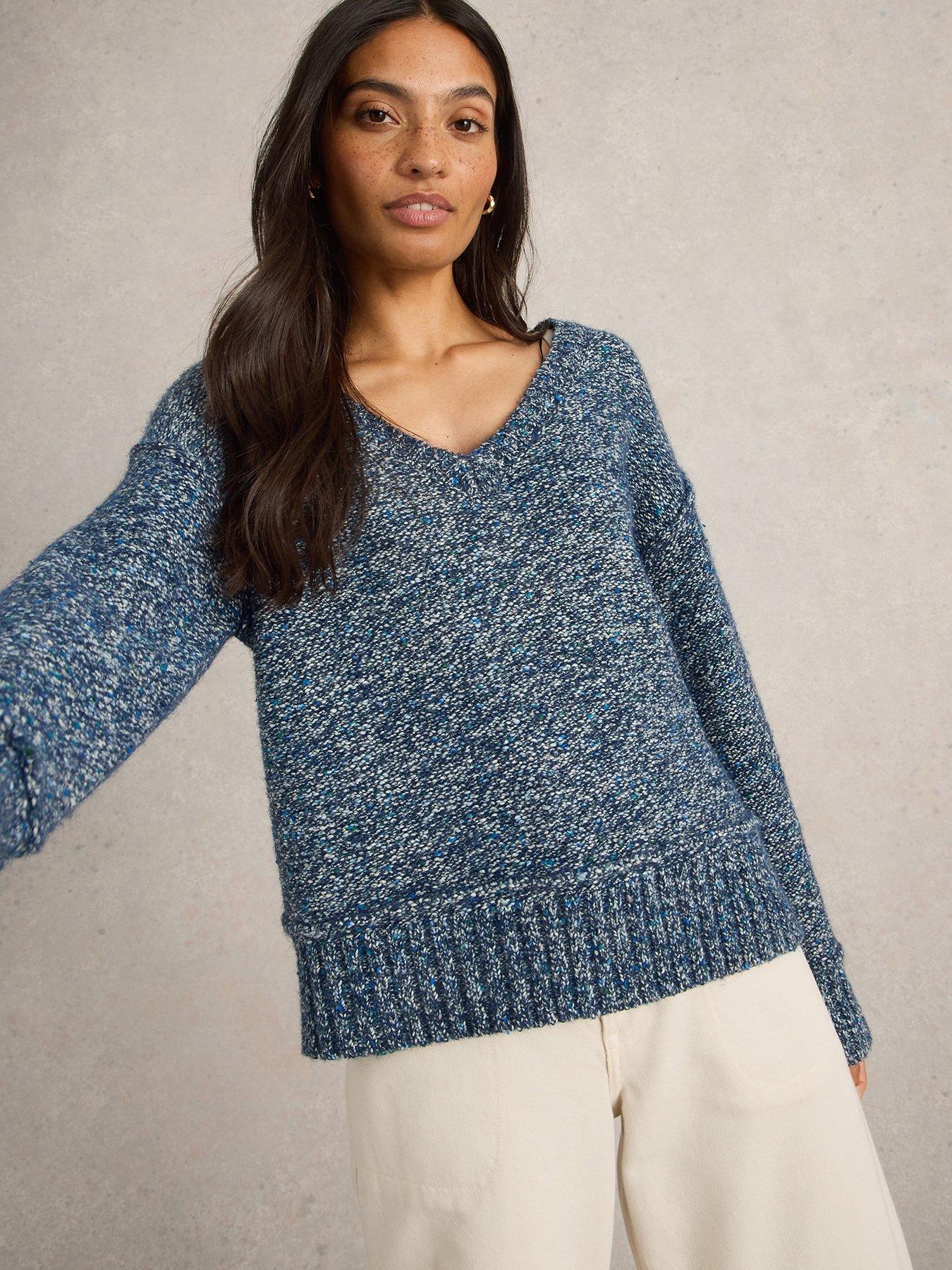 undefined Tammy Texture V Neck - Navy