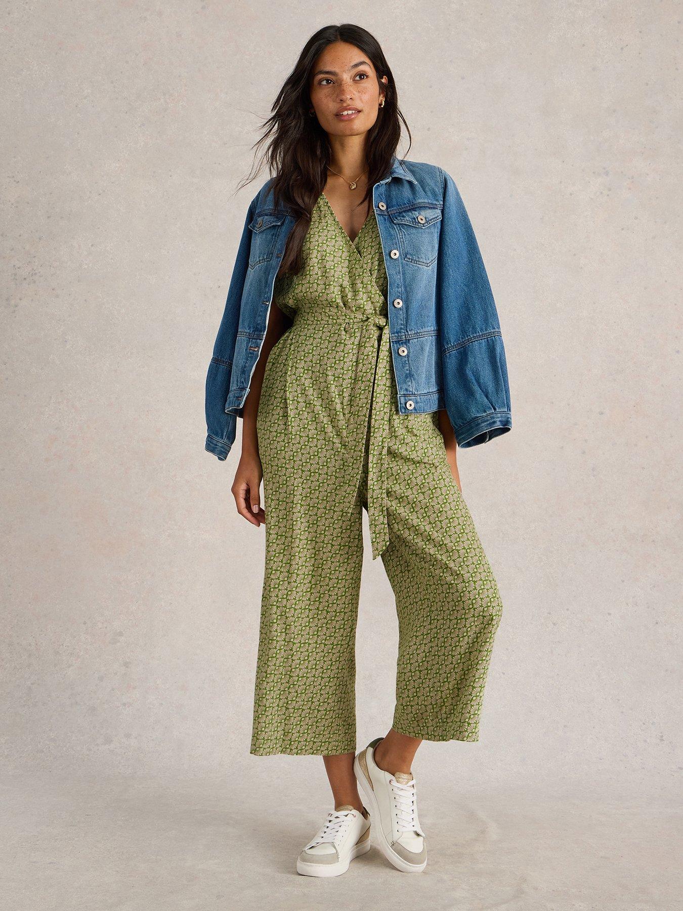 undefined Verity Linen Blend Jumpsuit - Green