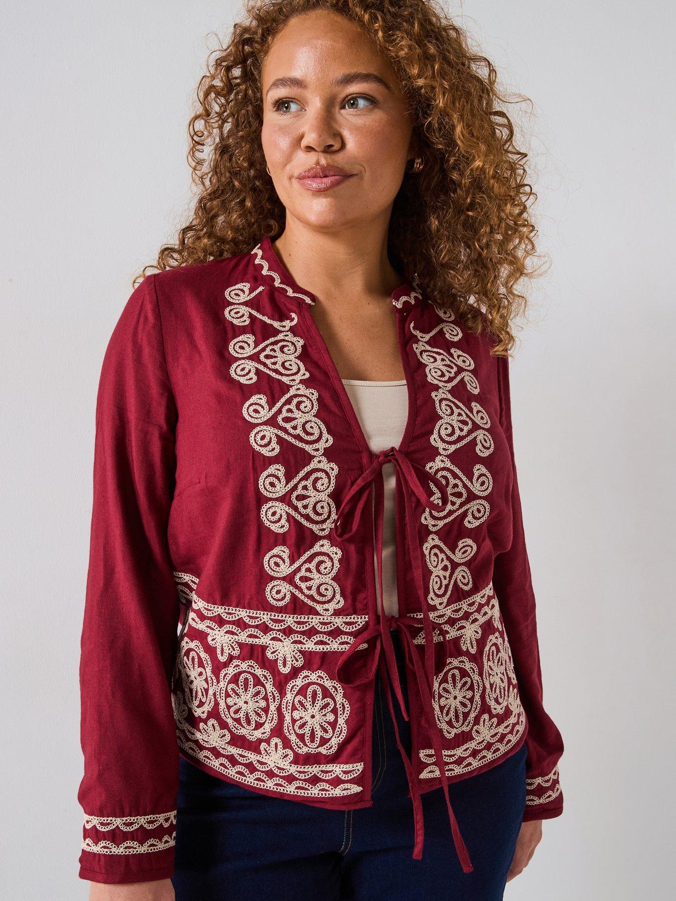 undefined Embroidered Tie Detail Blouse