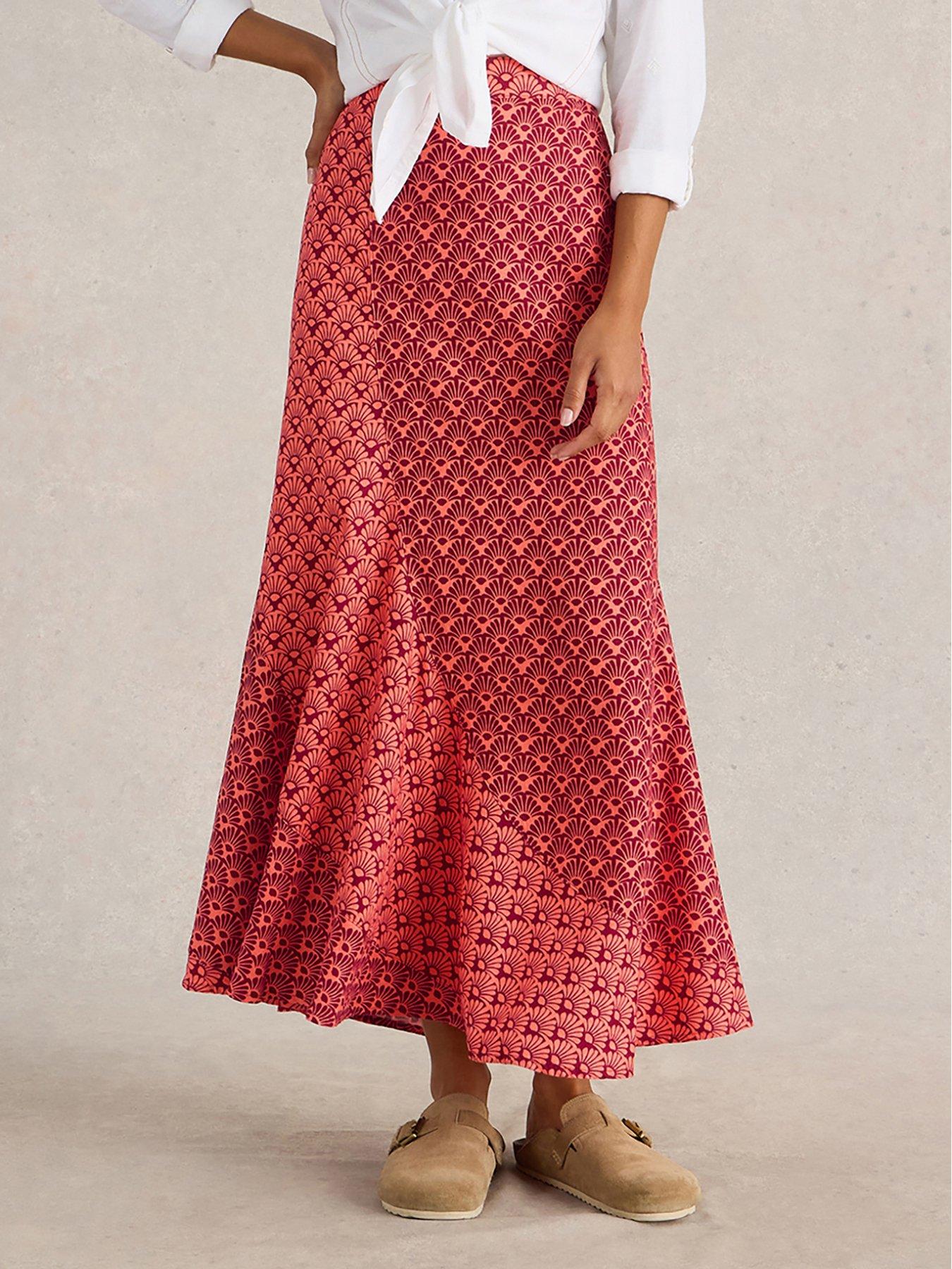 undefined Sara Linen Blend Maxi Skirt - Red