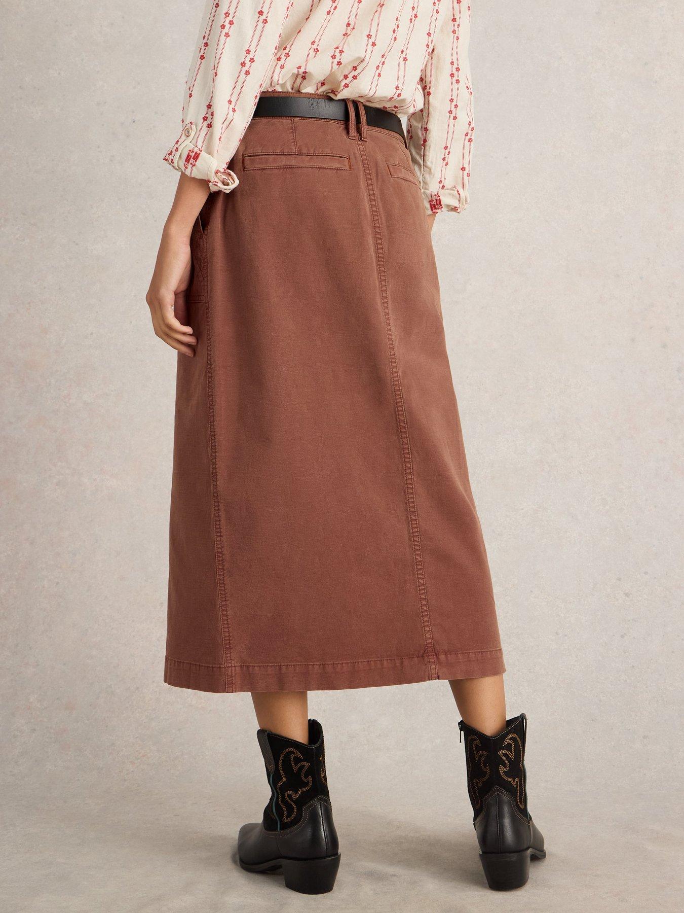 Image 2 of 6 of White Stuff Maren Midi Skirt - Beige