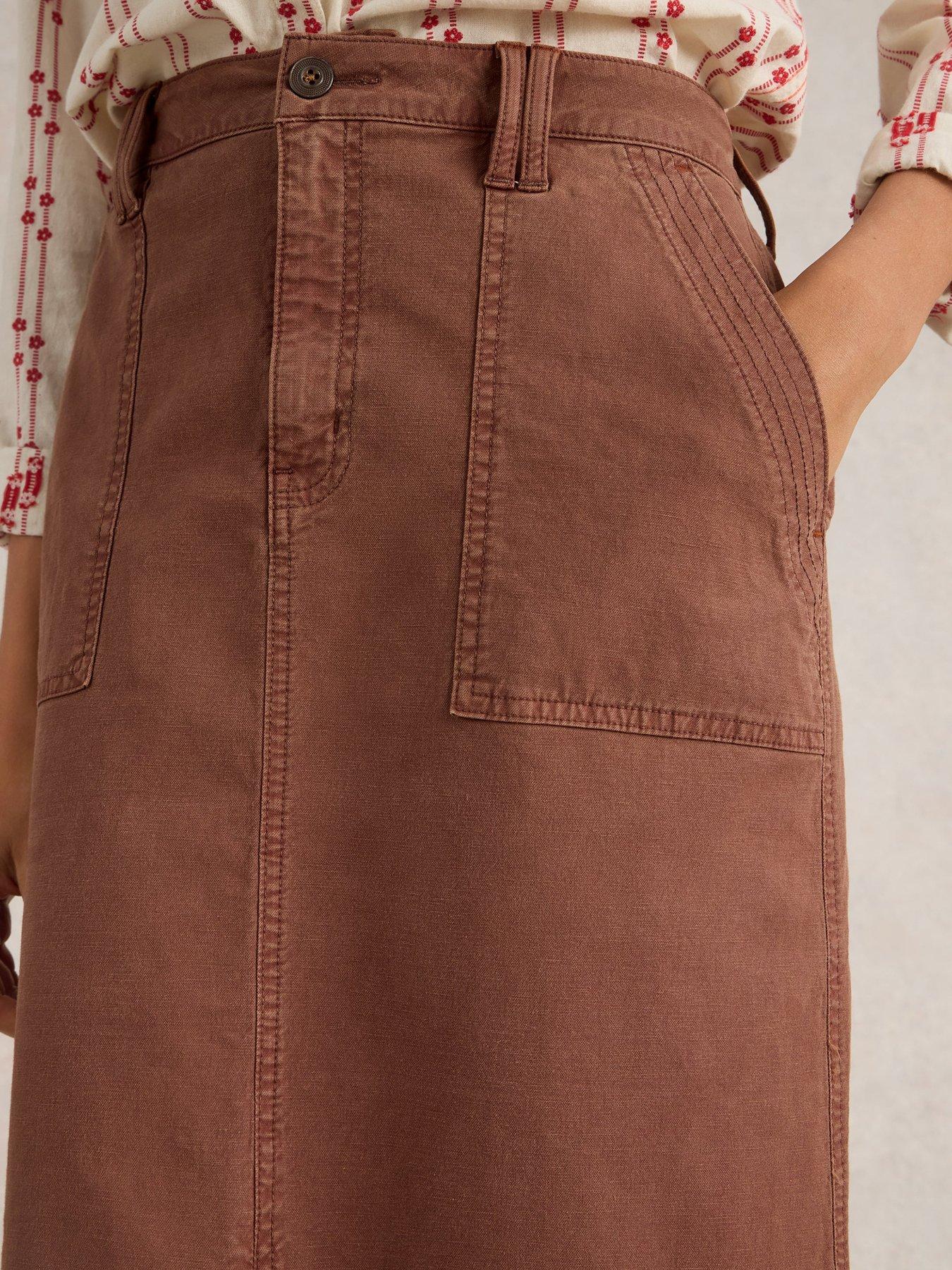 Image 4 of 6 of White Stuff Maren Midi Skirt - Beige