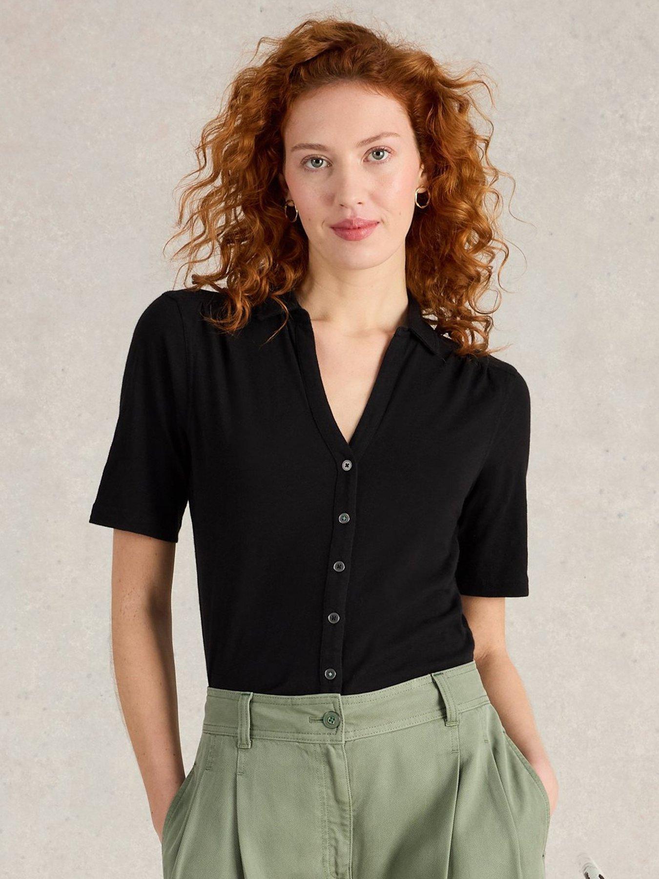 undefined Annie Short Sleeve Jersey Shirt - Black
