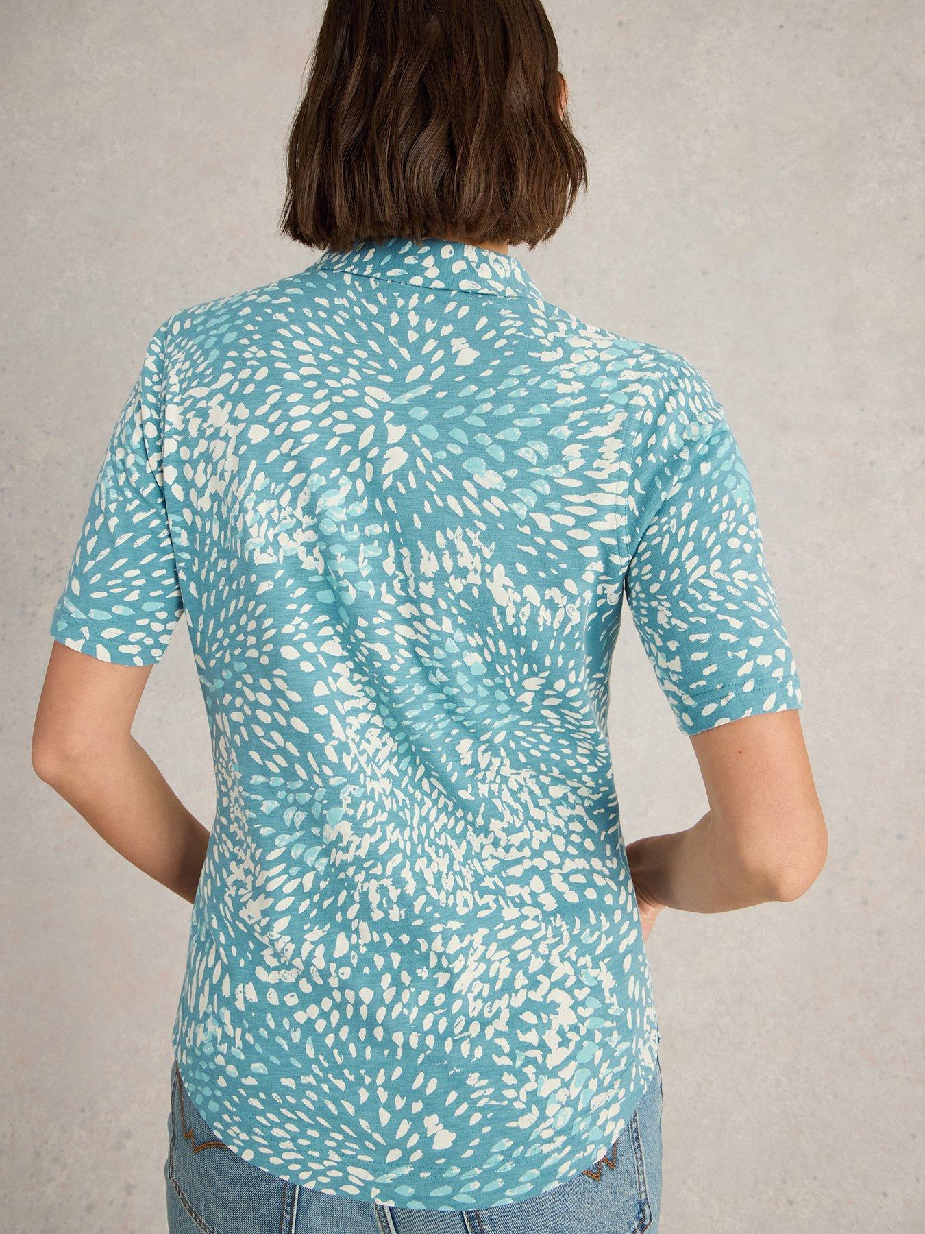 Image 2 of 6 of White Stuff Annie Short Sleeve Jersey Shirt - Blue