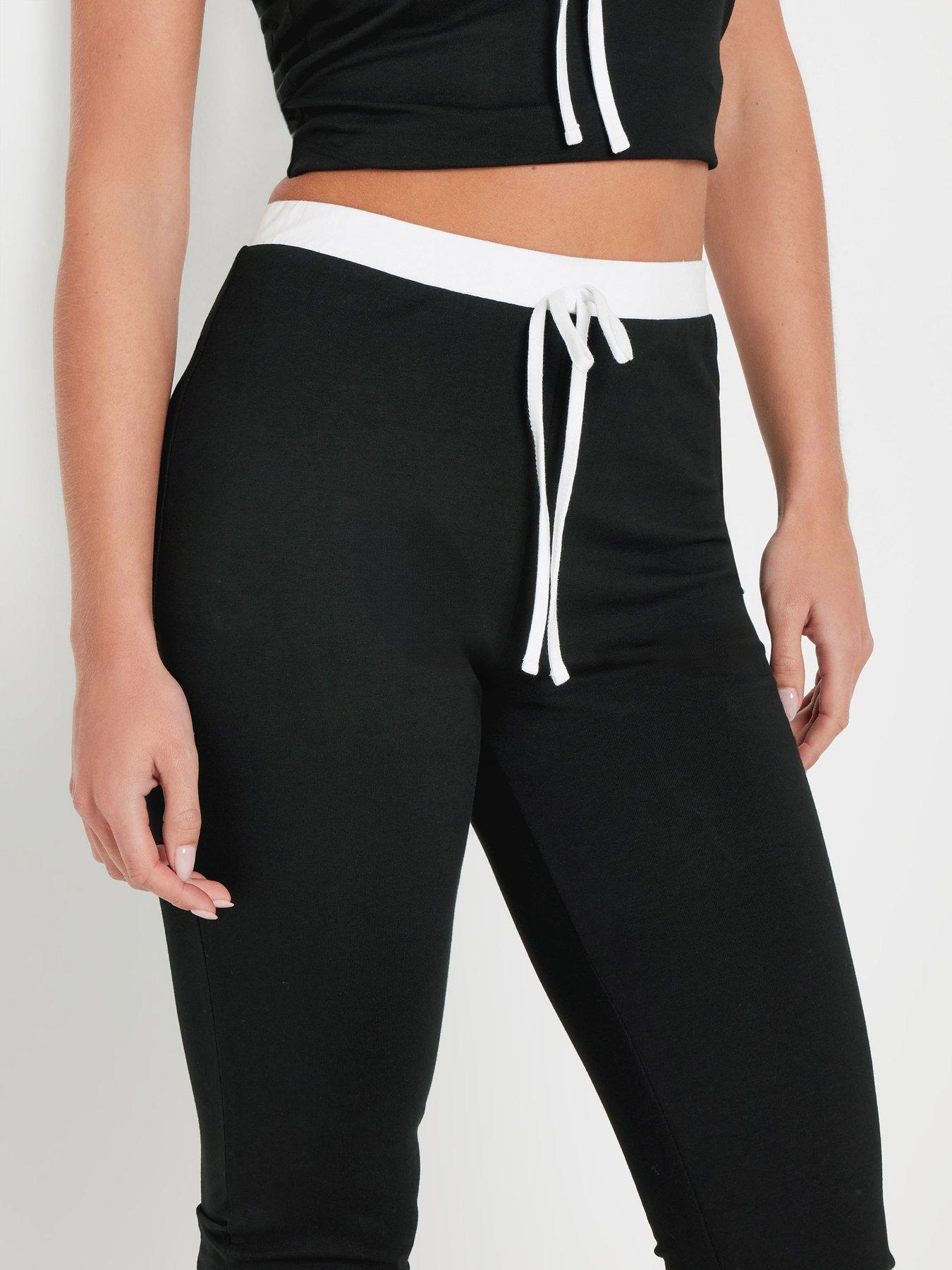 Image 4 of 4 of PixieGirl Petite Contrast Band Flare Legging - Black