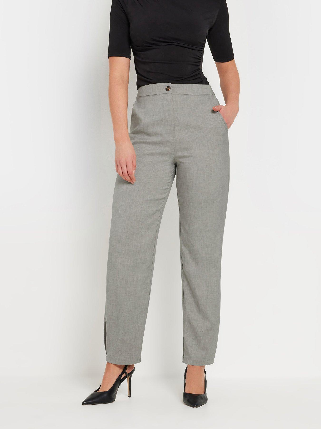 undefined Pleat Barrel Trouser 36" - Grey