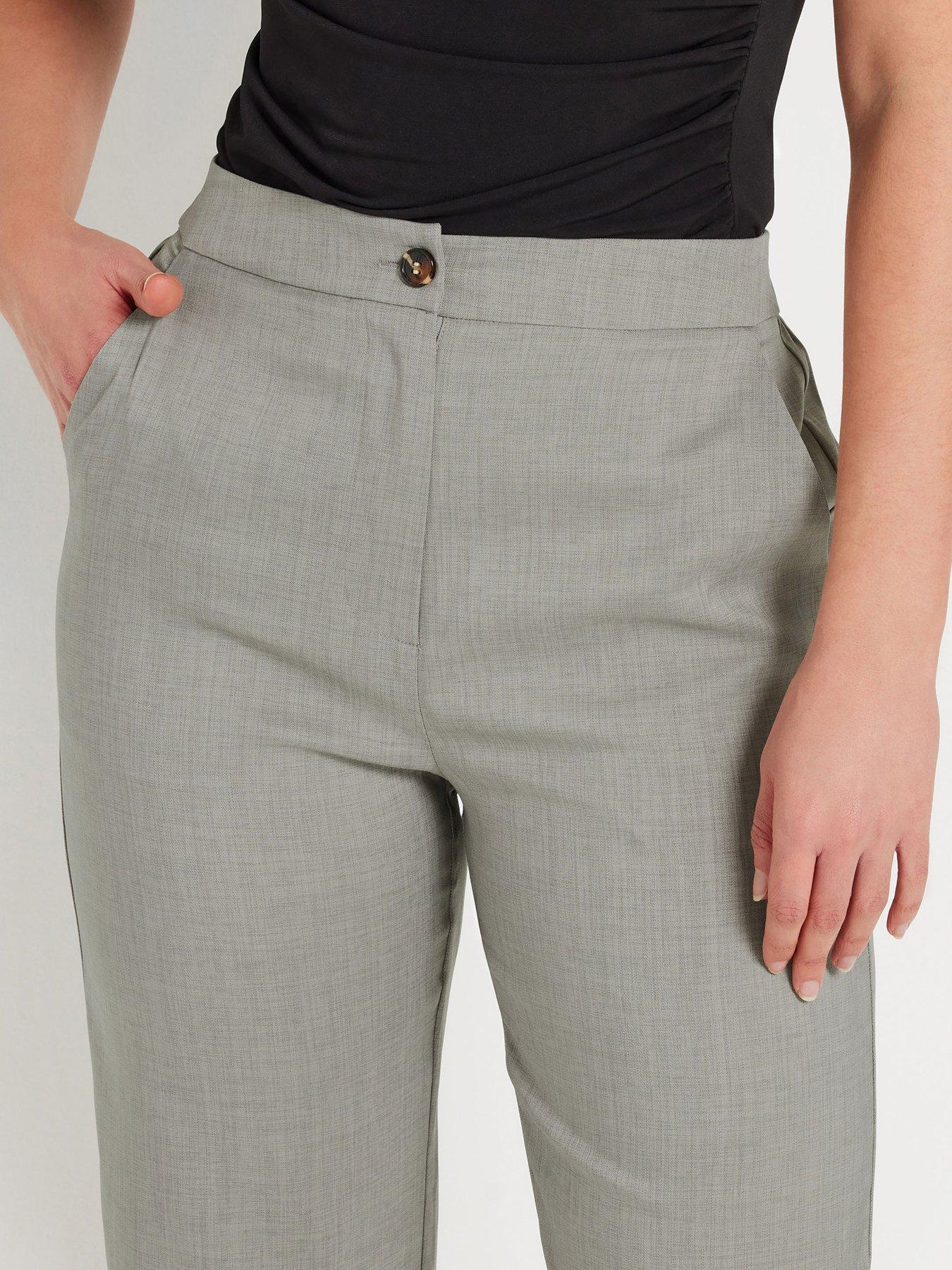 Image 4 of 4 of Long Tall Sally Pleat Barrel Trouser 36" - Grey