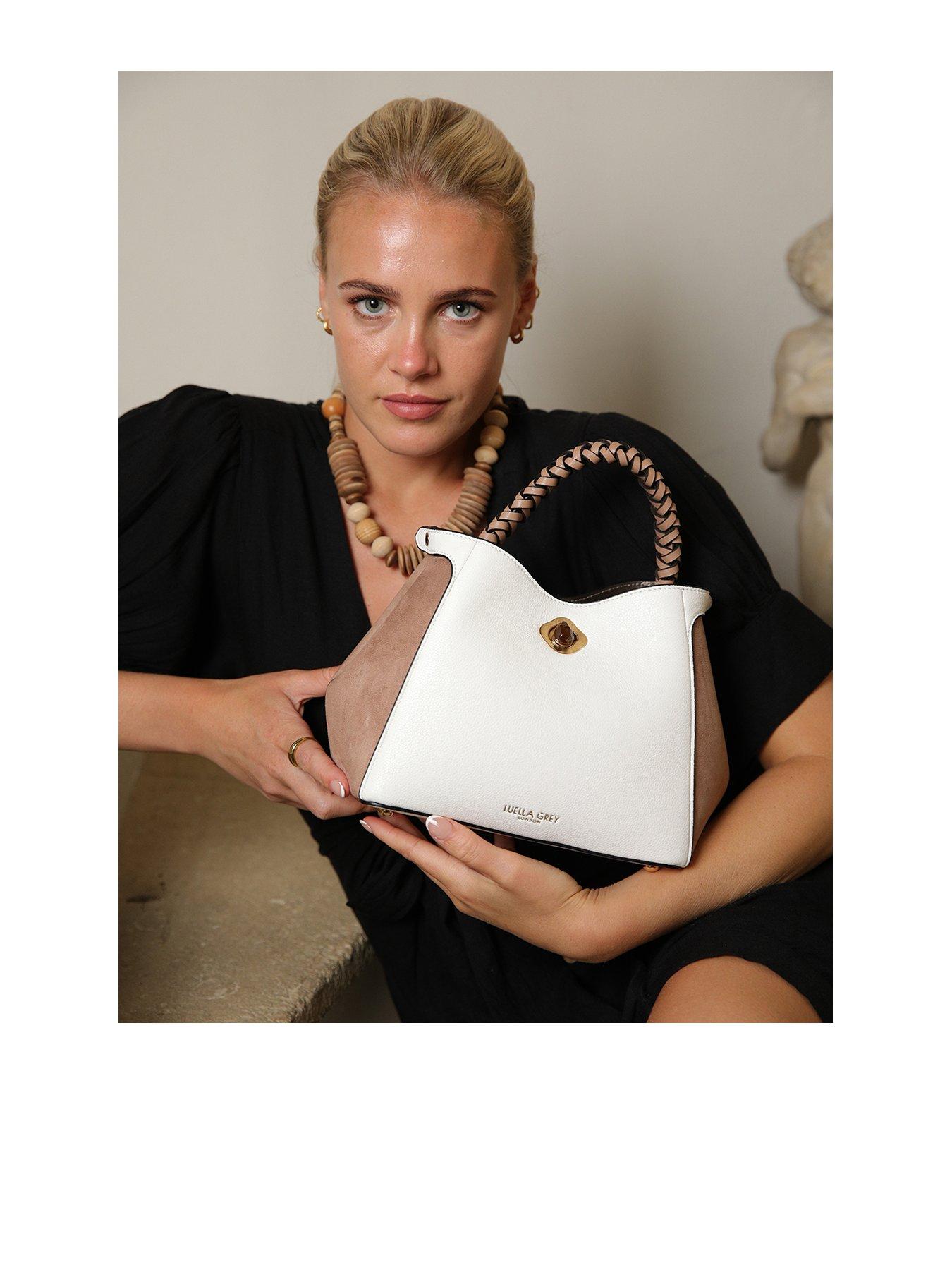 undefined Kate White Woven Handle Crossbody - White