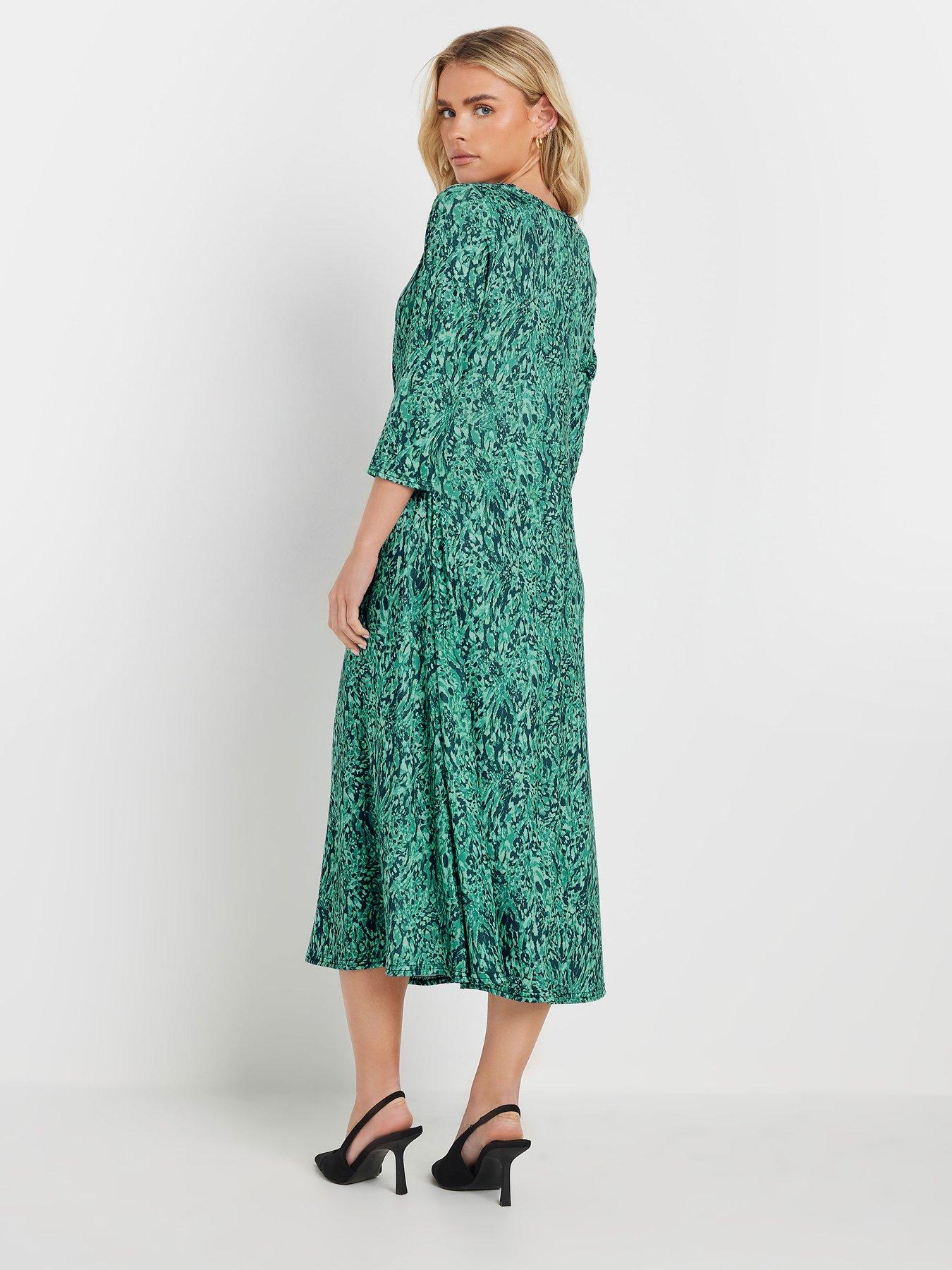Image 2 of 4 of M&Co Petite Petite Midi Dress - Green