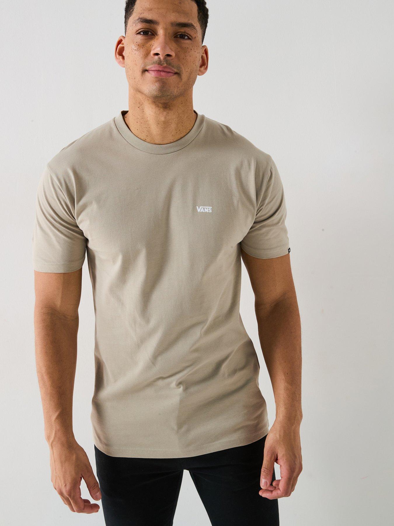 undefined Mens Left Chest Logo T-shirt - Beige