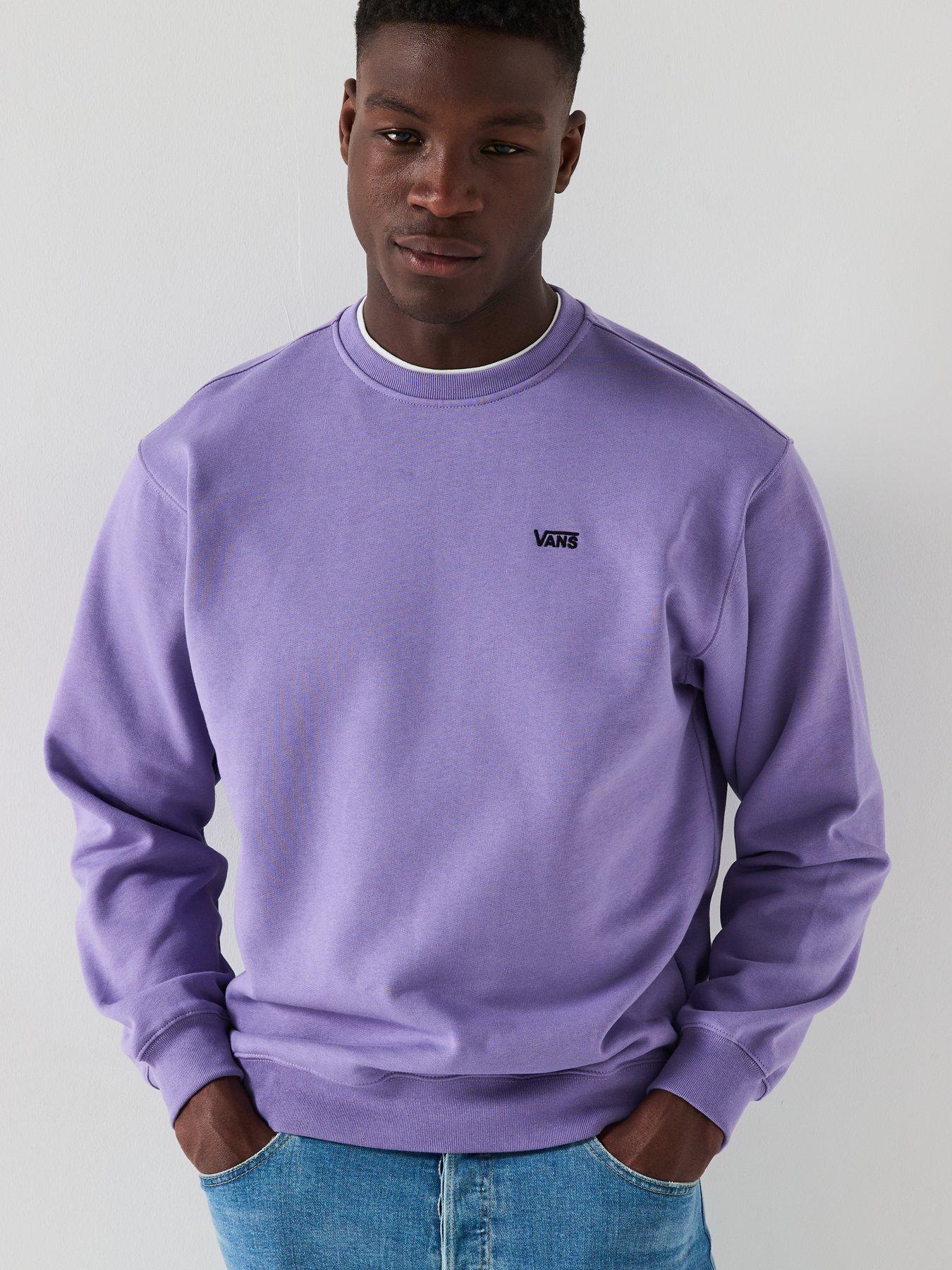 Vans Mens Left Chest Logo Oversized Crew Sweatshirt Purple Very