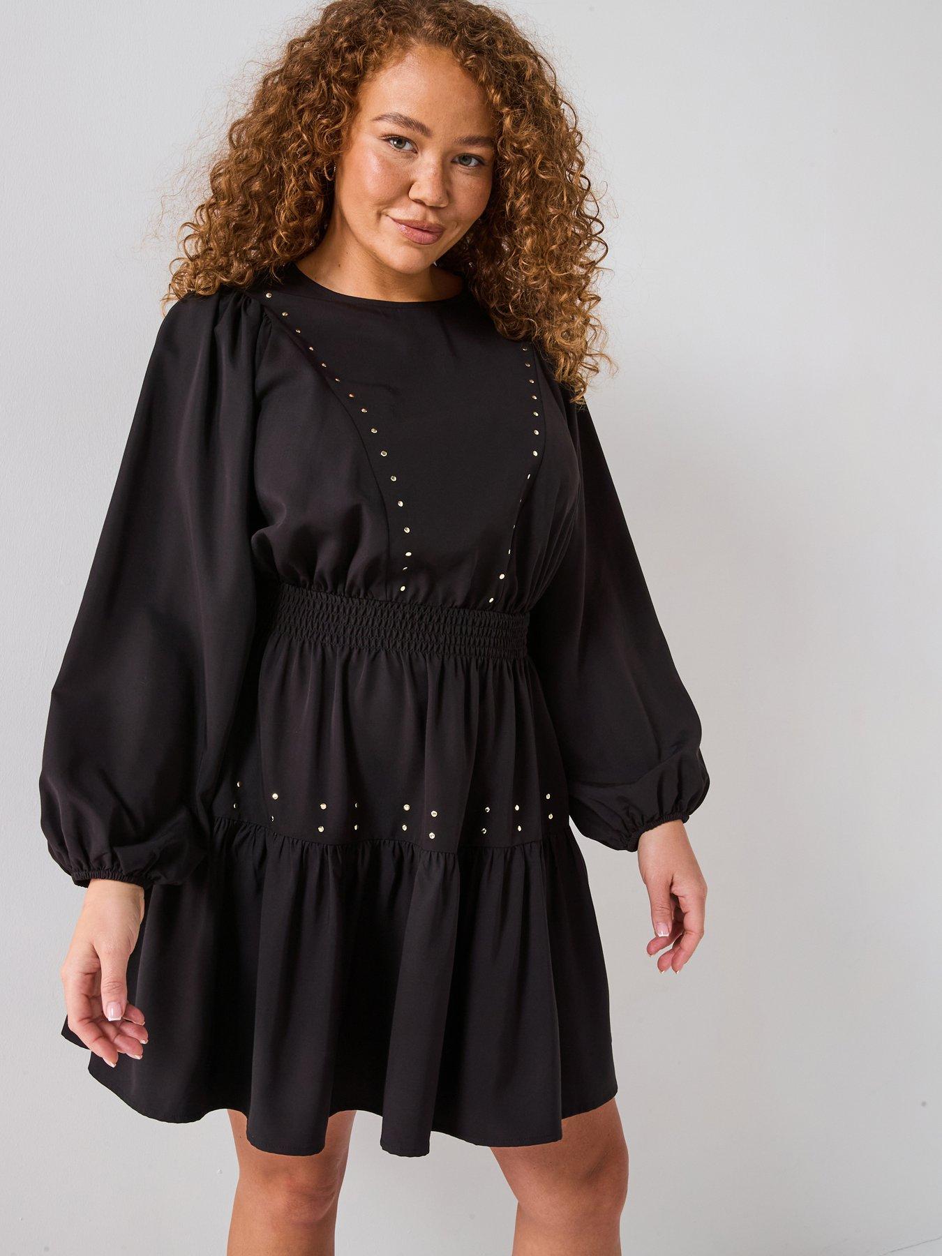 undefined Stud Detail Mini Dress - Black