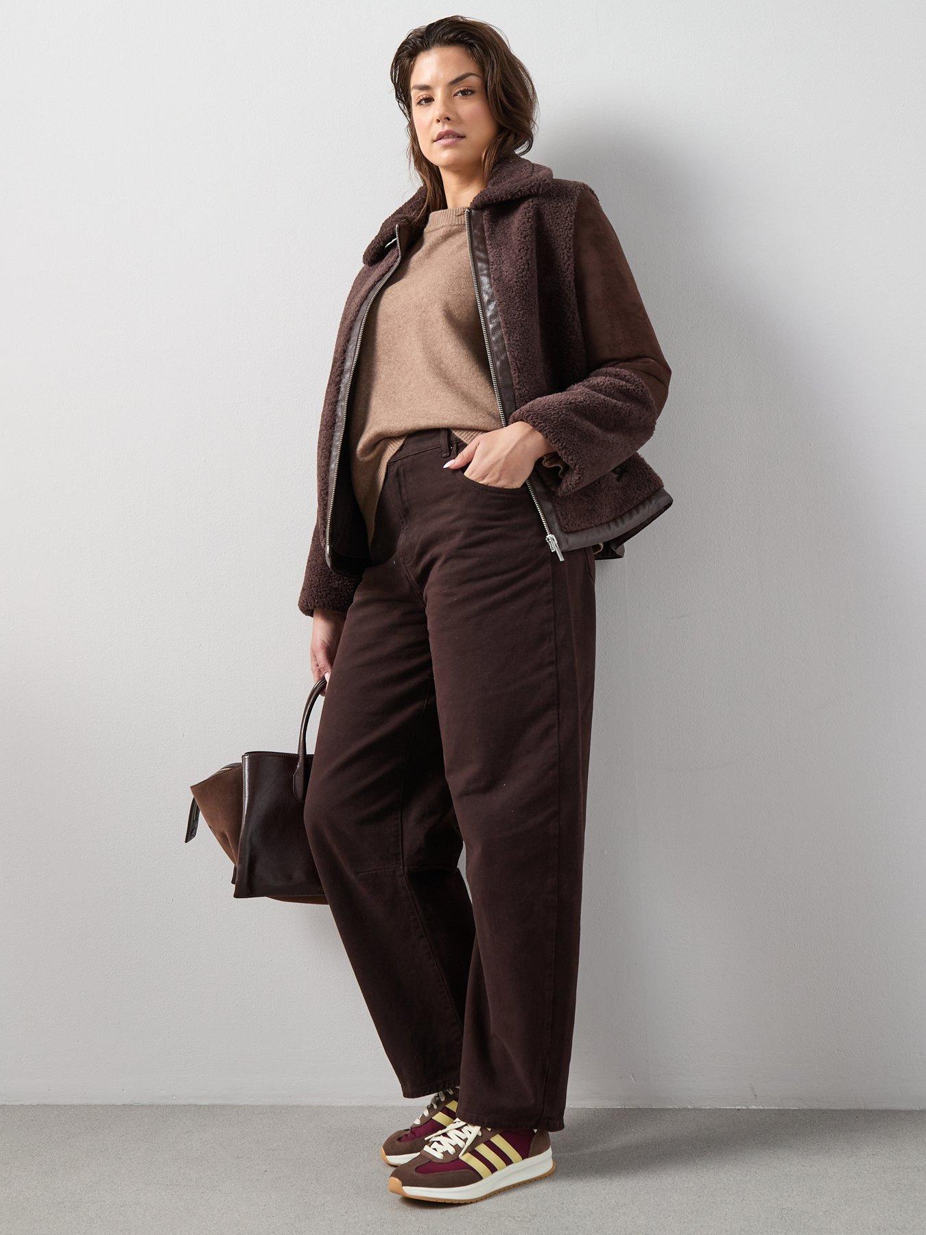 Image 3 of 6 of The Very Collection Curve Faux Fur Aviator Jacket