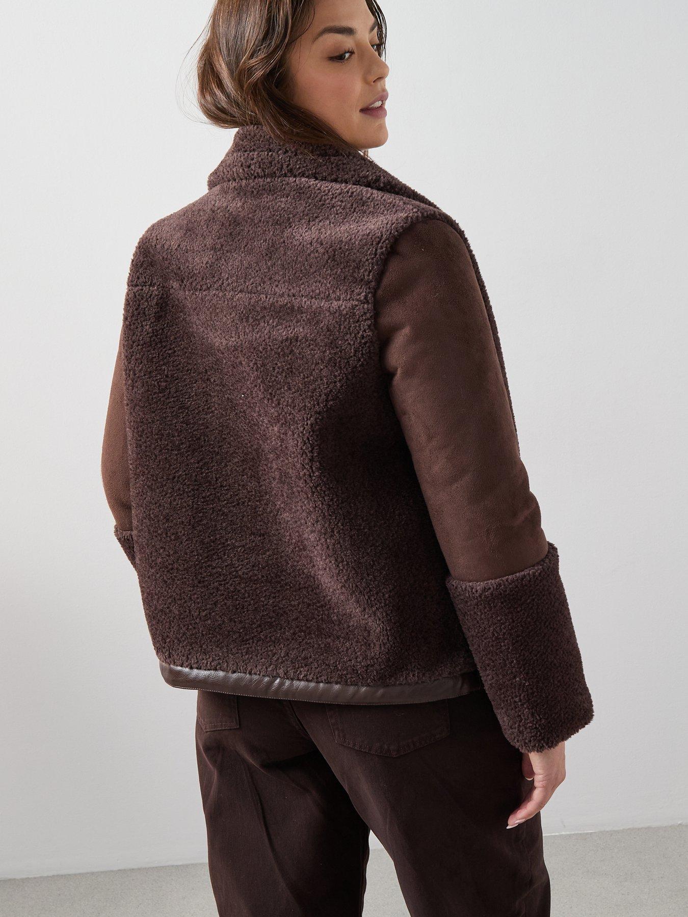 Image 6 of 6 of The Very Collection Curve Faux Fur Aviator Jacket
