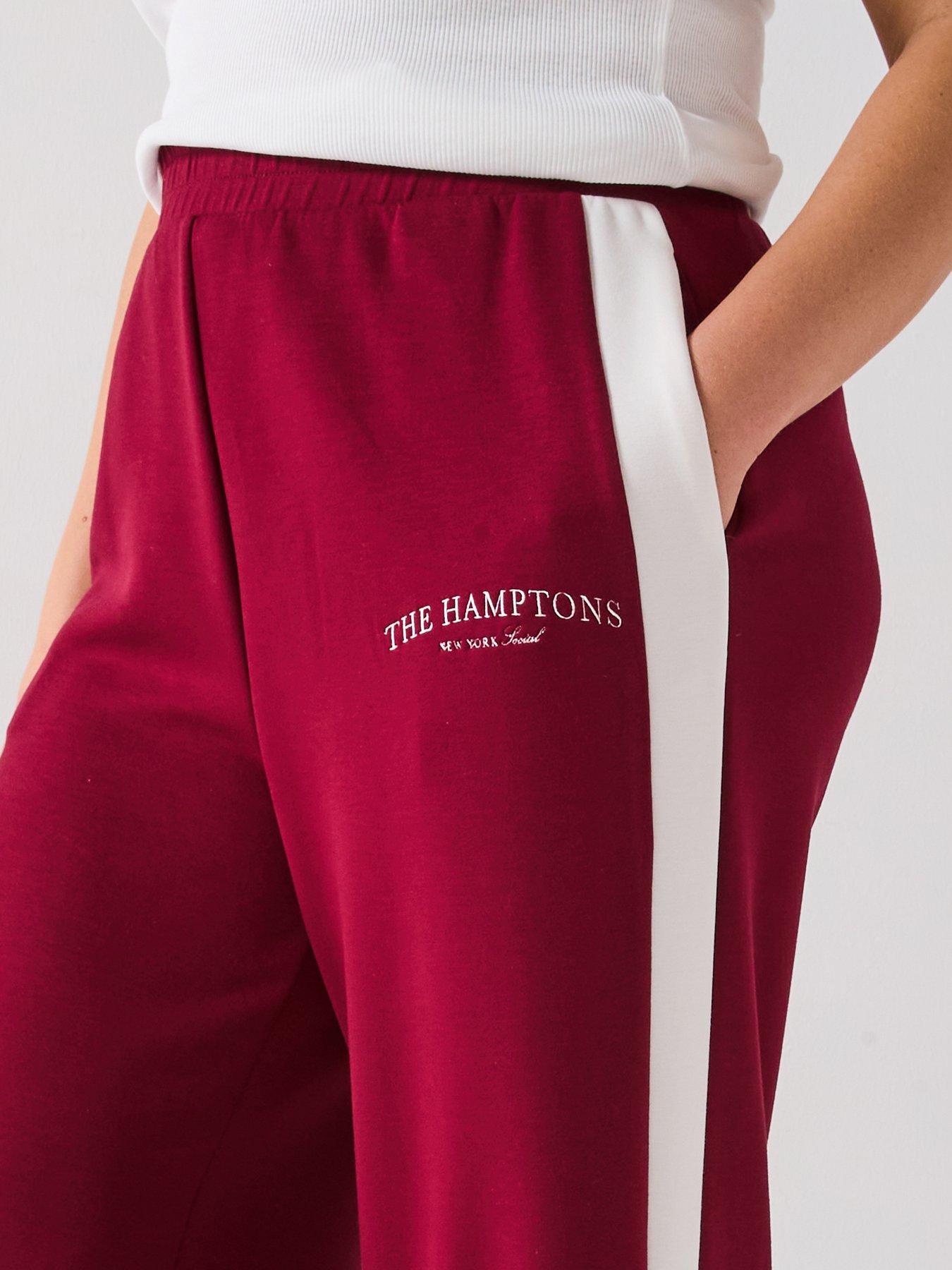 Image 4 of 5 of V by Very Curve Side Stripe Wide Leg Joggers - Red