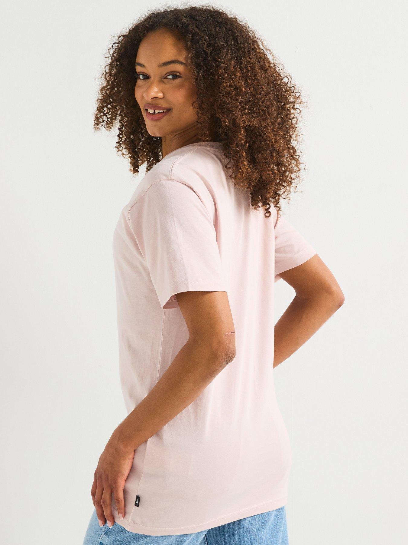 Image 2 of 6 of Vans Women's Left Chest Logo Embroidered Tee - Pink