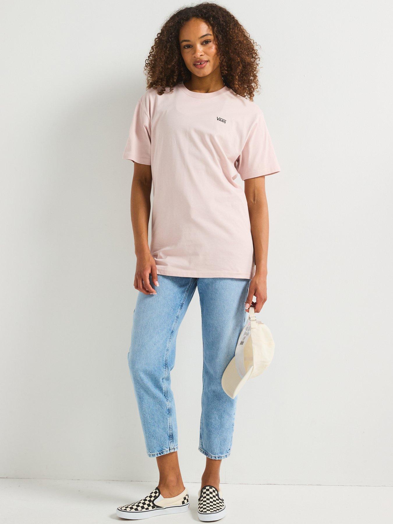 Image 3 of 6 of Vans Women's Left Chest Logo Embroidered Tee - Pink
