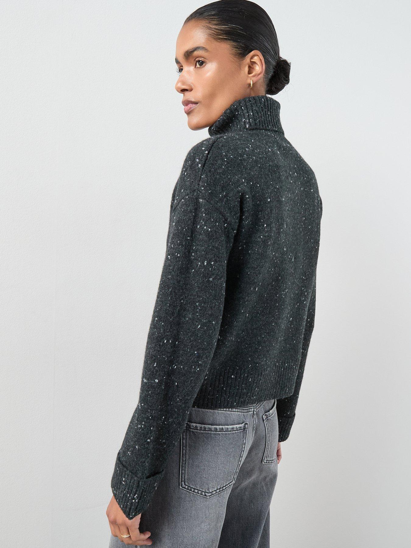 Image 2 of 6 of The Very Collection Roll Neck Turn Up Cuff Jumper - Black