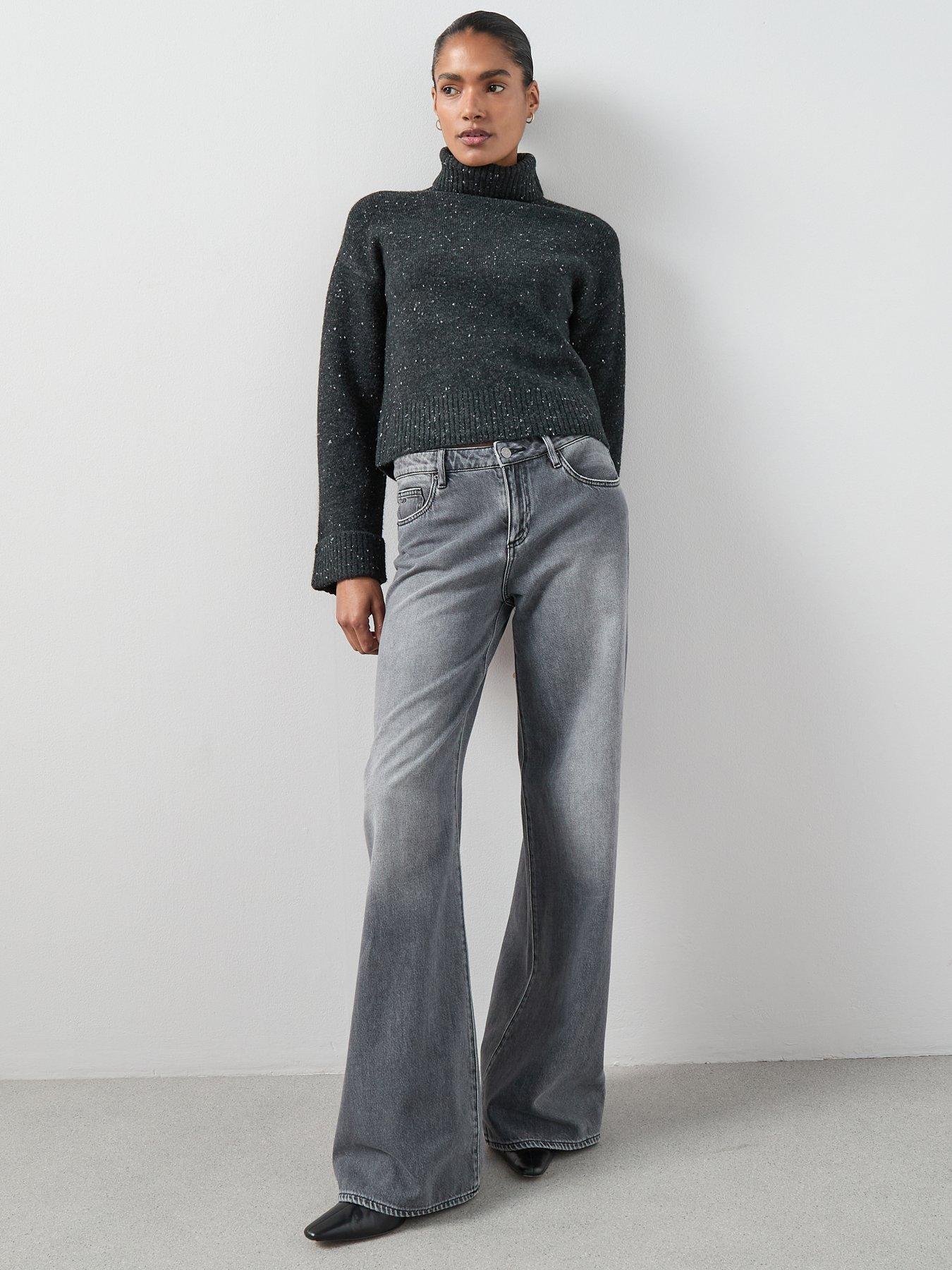 Image 3 of 6 of The Very Collection Roll Neck Turn Up Cuff Jumper - Black