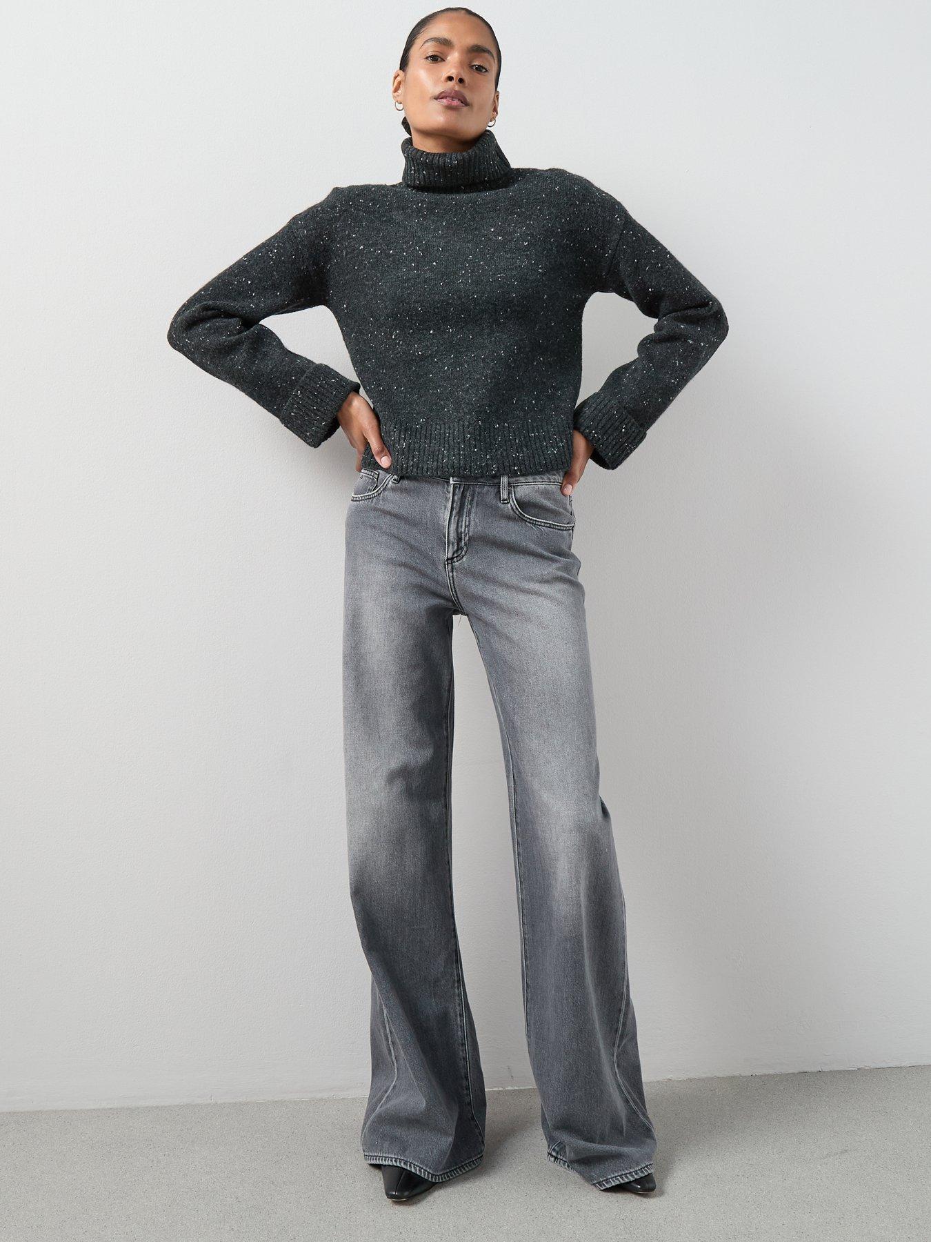 Image 5 of 6 of The Very Collection Roll Neck Turn Up Cuff Jumper - Black
