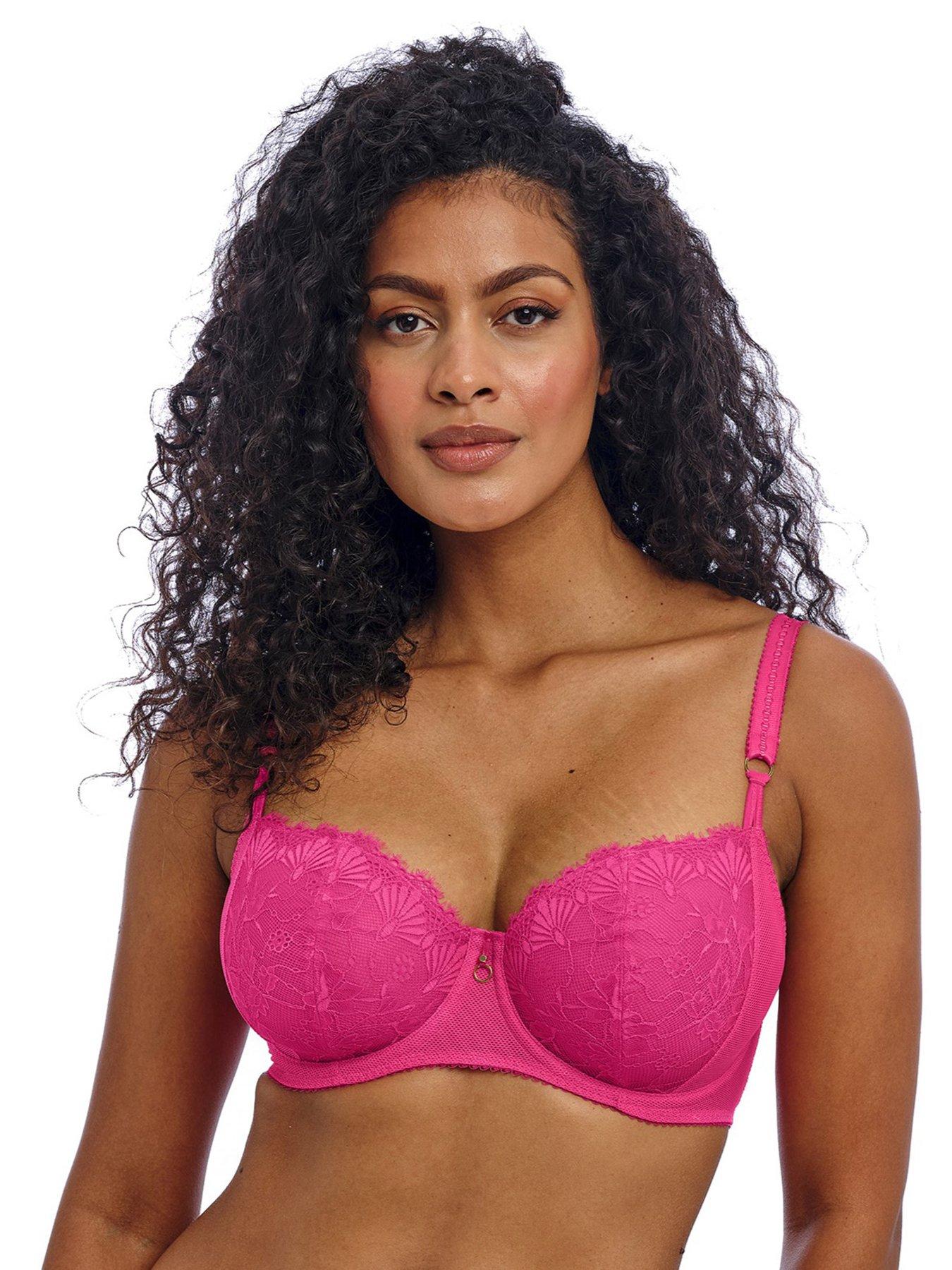 undefined Fascinate Underwired Balconette Bra - Pink