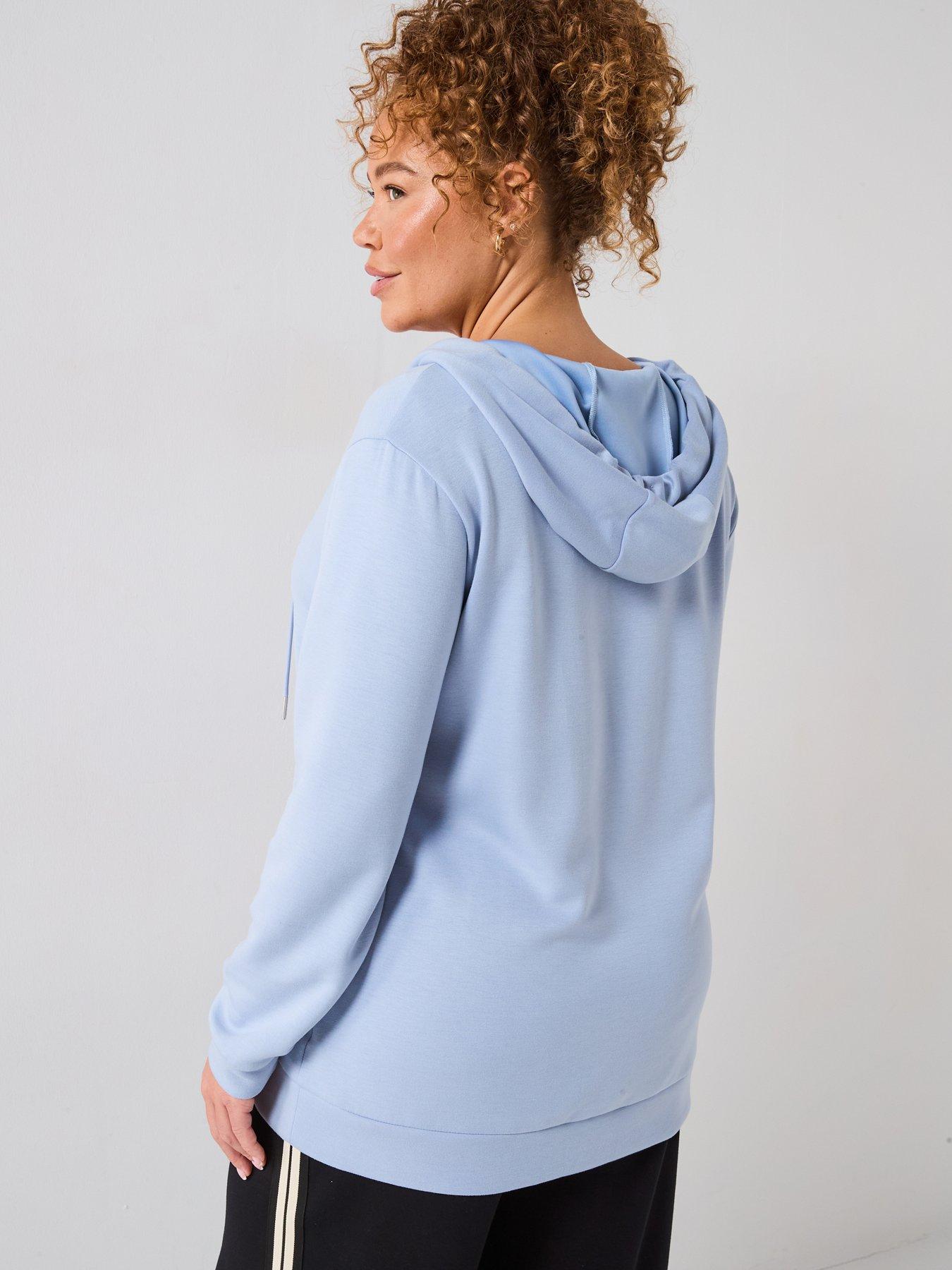 Image 2 of 6 of V by Very Curve Soft Touch Neck Hoodie - Blue