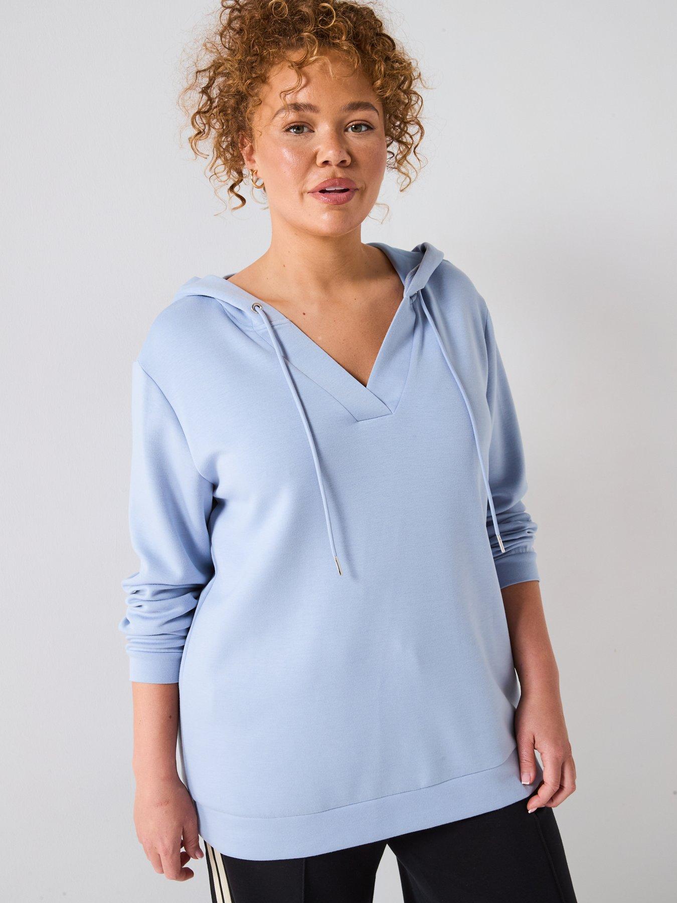 Image 5 of 6 of V by Very Curve Soft Touch Neck Hoodie - Blue