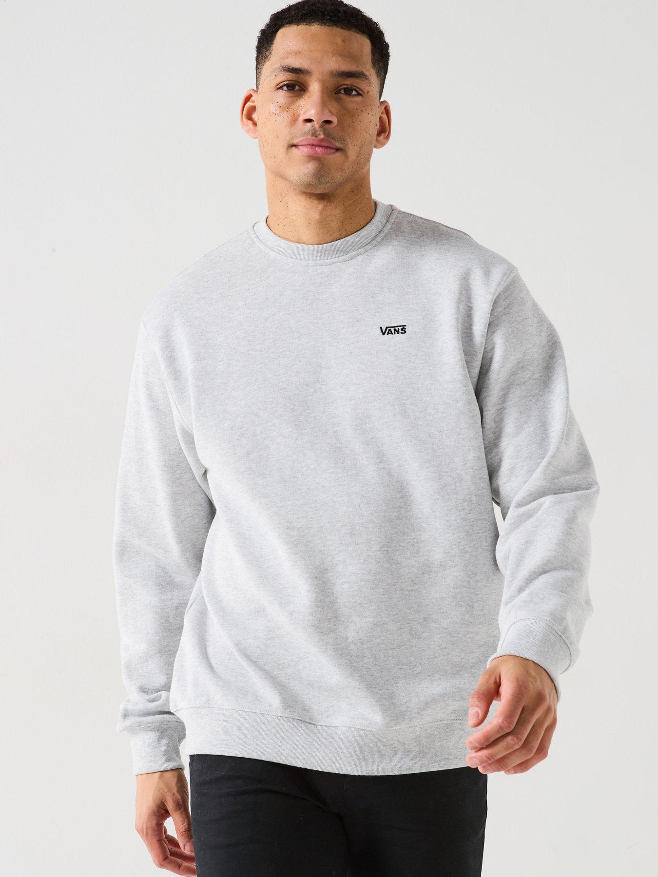 undefined Mens Left Chest Logo Oversized Crew - Grey