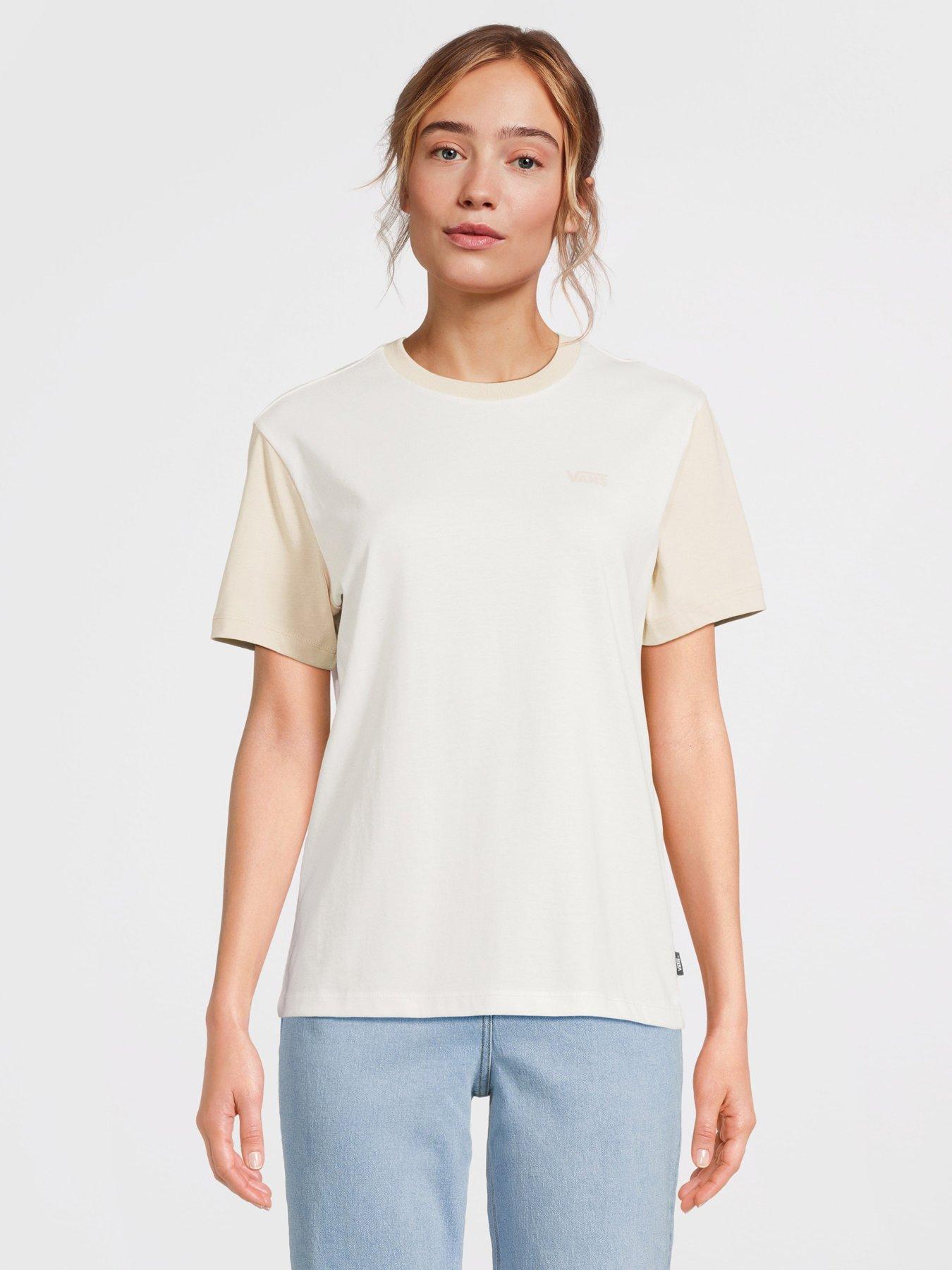 Vans Women's Colorblock Bff Tee, Cream, Size Xs, Women