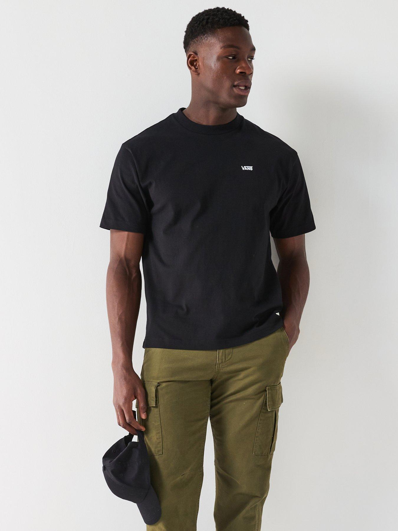 Vans Mens Left Chest Logo Oversized T-shirt, Black, Size S, Men
