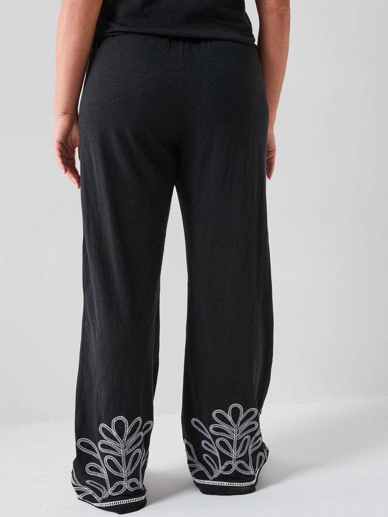 Image 2 of 5 of V by Very Curve Embroidered Trouser Co-Ord - Dark Grey