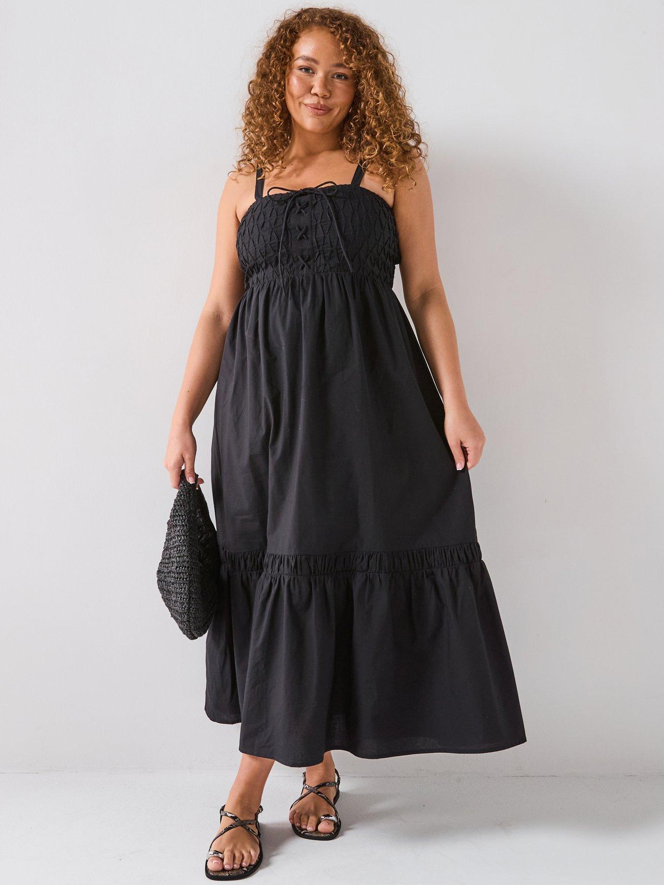 Maxi Dresses Curve Range Clothing Plus Dobby Angel Sleeve Wrap