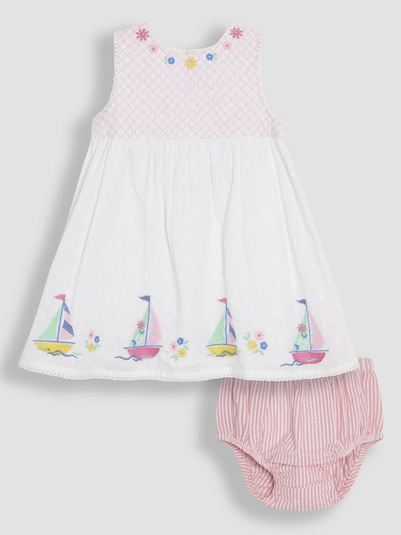 undefined Baby Girls Boat Applique Baby Dress - White