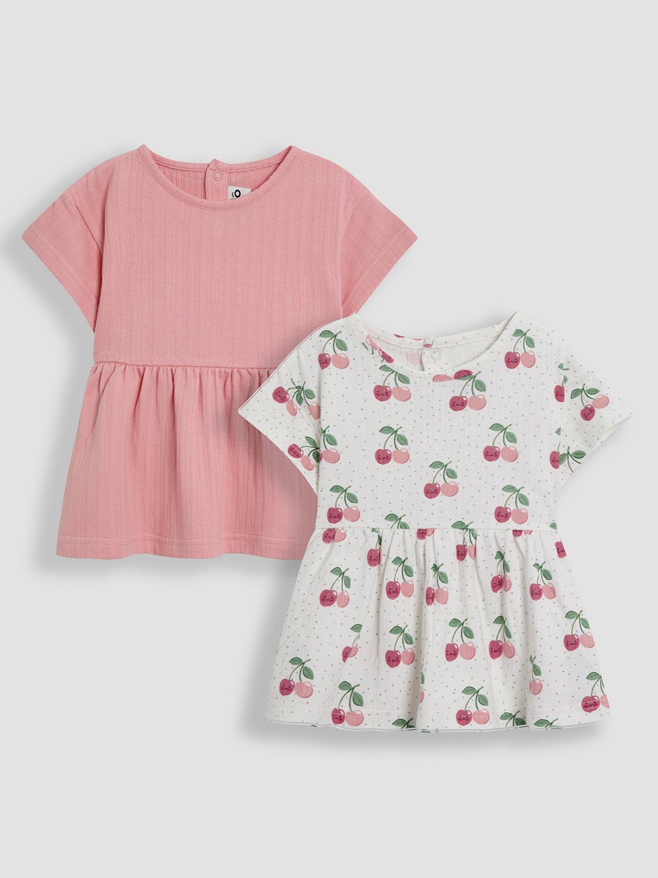 undefined Girls 2-Pack Cherry T-Shirts - Cream