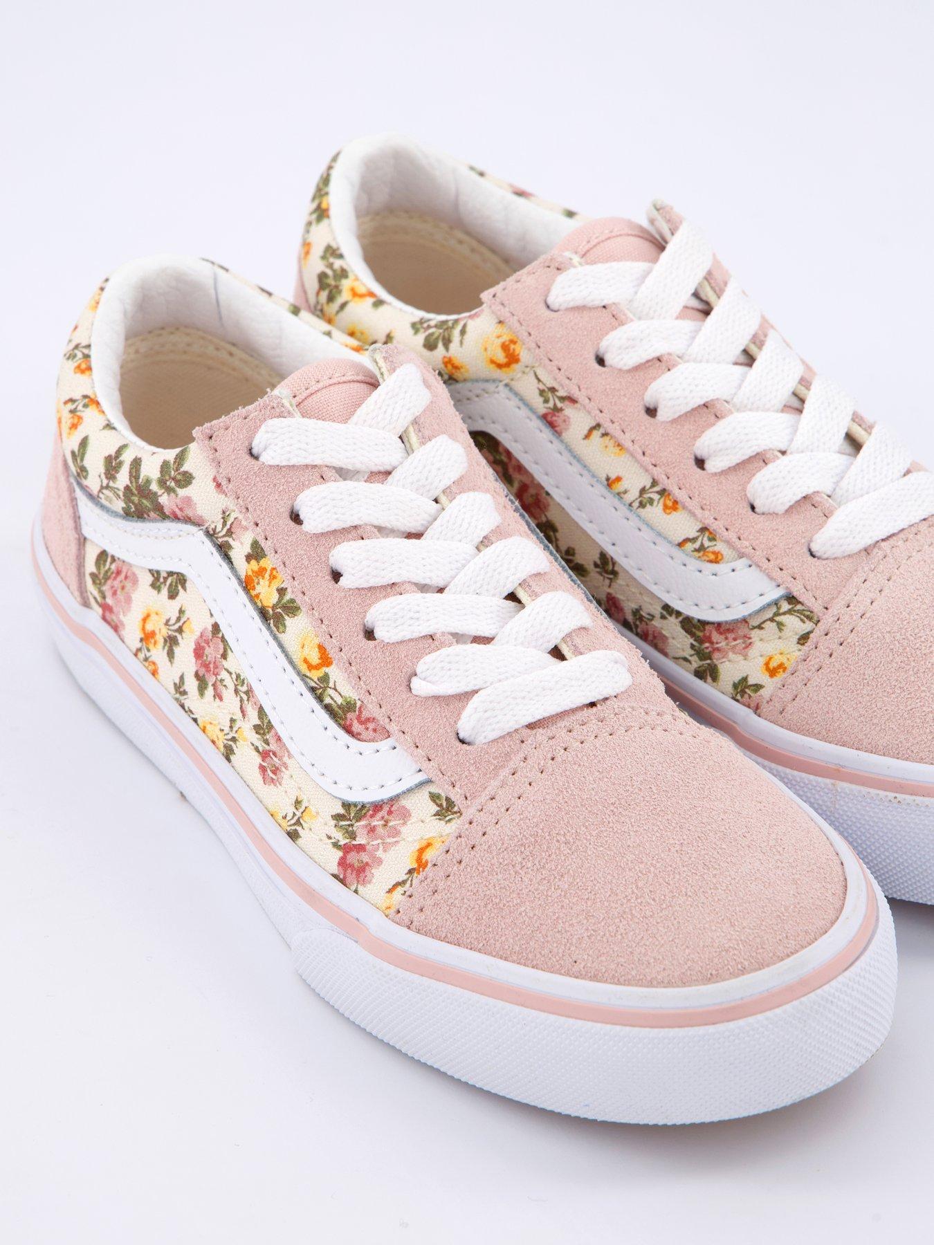 Flower Vans Pink And White Toddler Vans Vans Kids Old Skool
