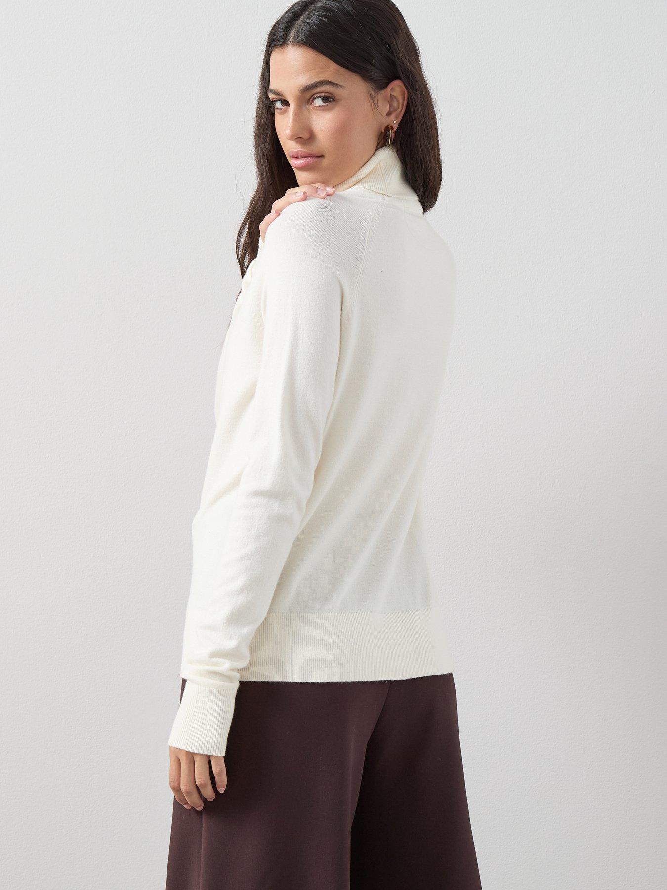 Image 2 of 7 of The Very Collection Classic Comfort Roll Neck Jumper - White