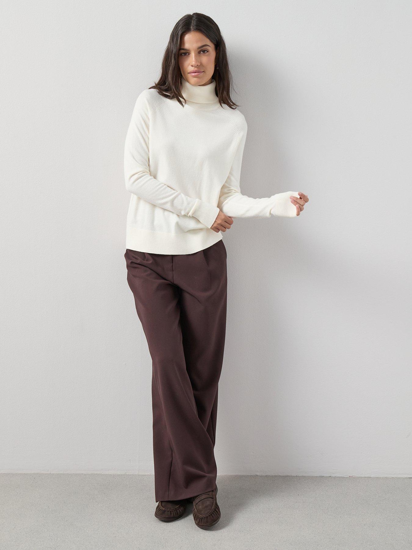 Image 3 of 7 of The Very Collection Classic Comfort Roll Neck Jumper - White