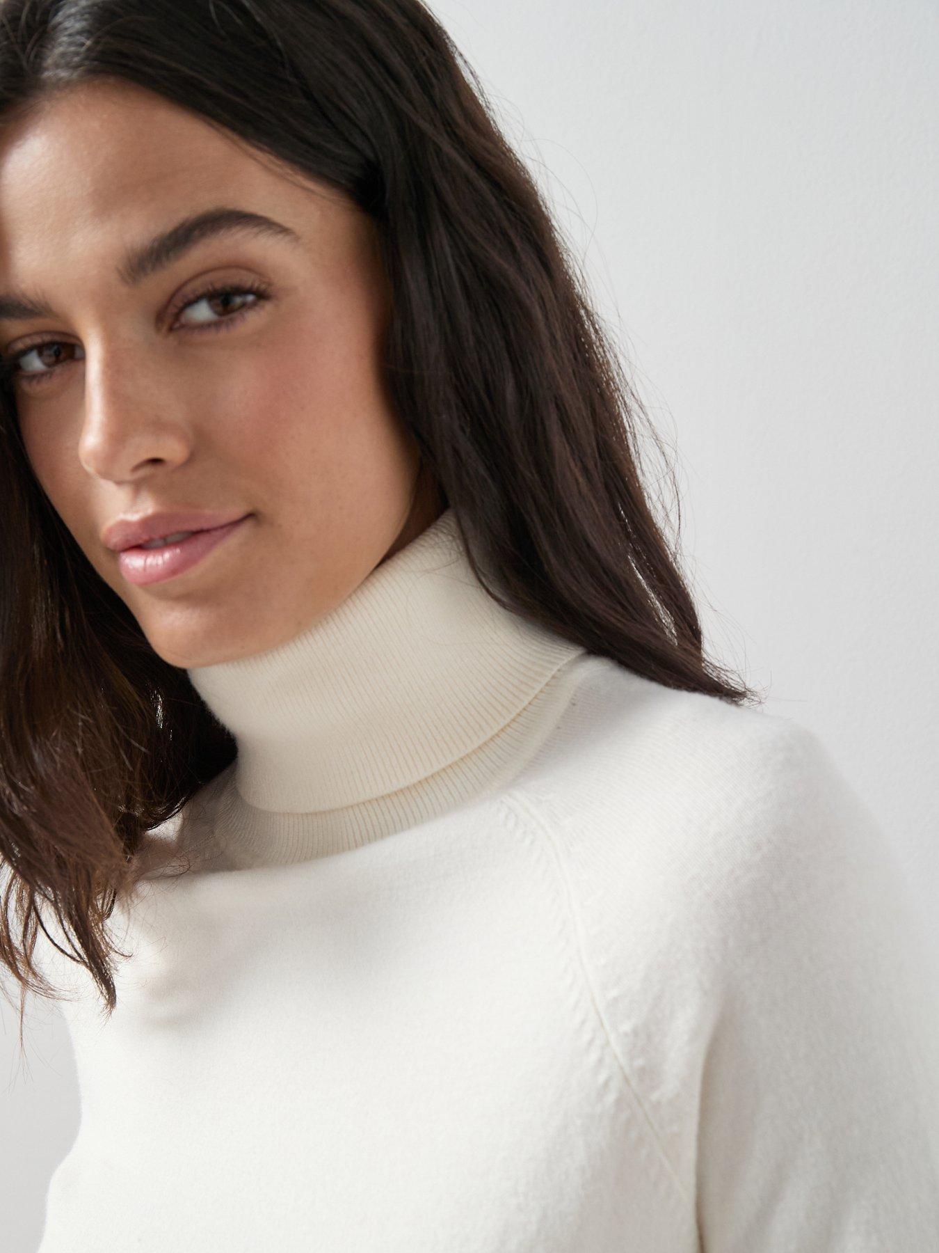 Image 4 of 7 of The Very Collection Classic Comfort Roll Neck Jumper - White