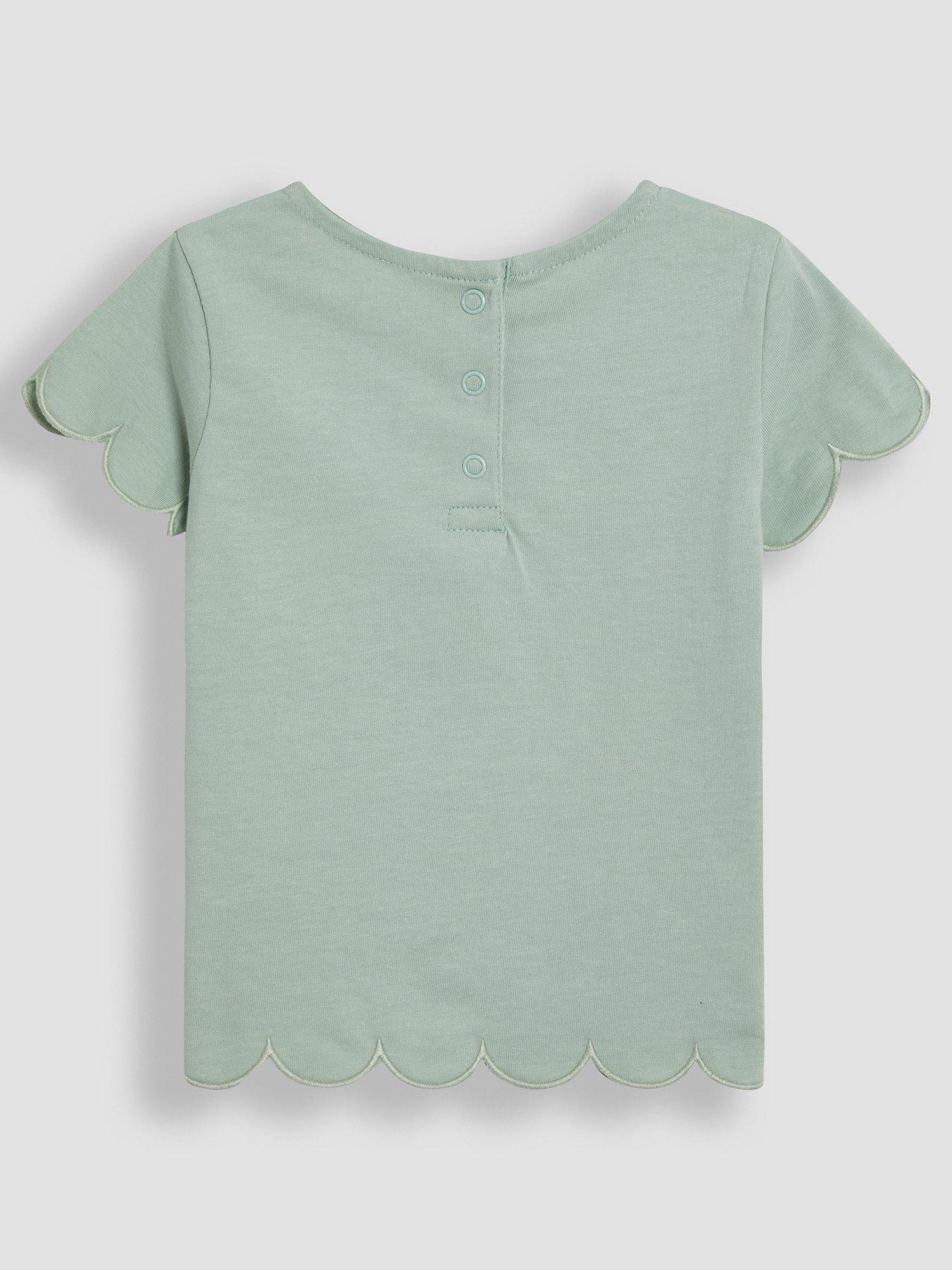 Image 3 of 5 of JoJo Maman Bebe Girls Fairy Applique Daisy Pocket T-Shirt - Green