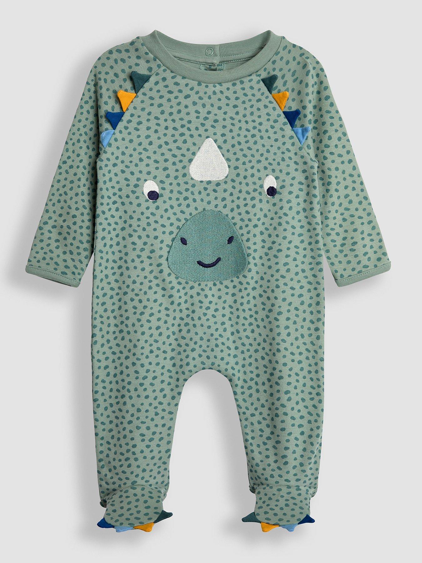 undefined Baby Unisex Dino Applique Sleepsuit - Green