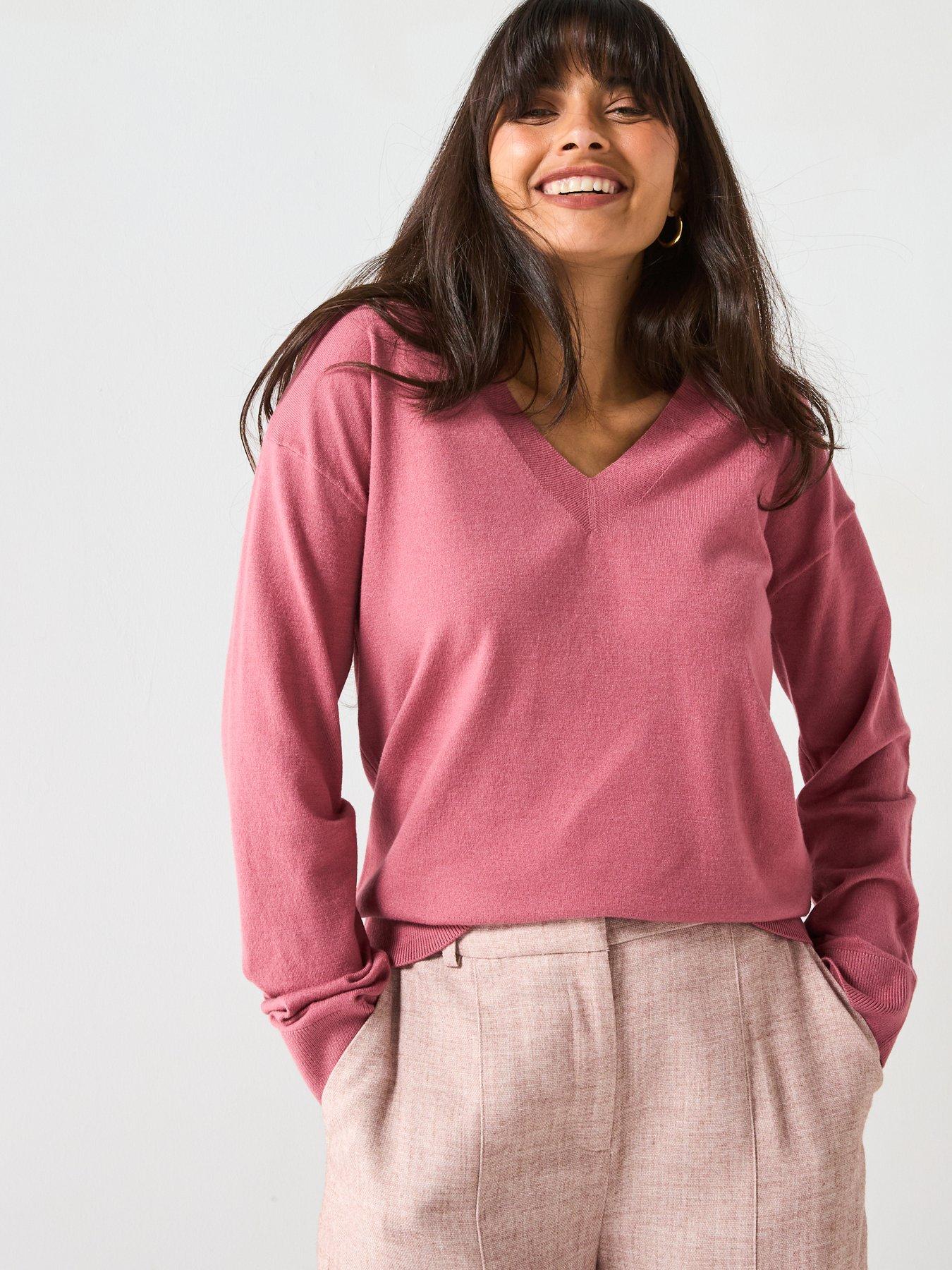 undefined Classic Comfort Neck Jumper - Pink