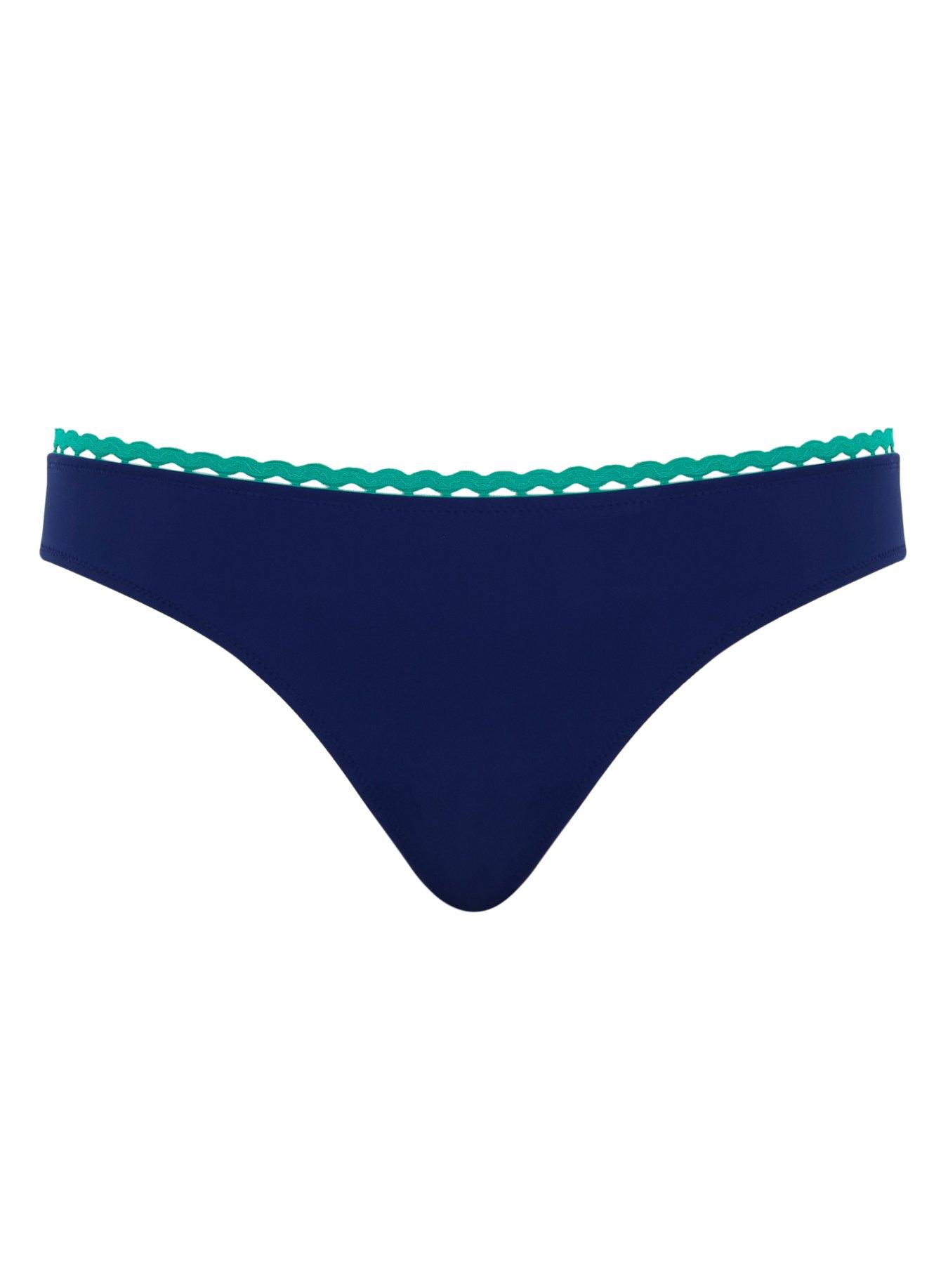 Image 3 of 4 of Panache Swim Ric Rac Navy Brazilian Bikini Bottom - Ric Rac Navy