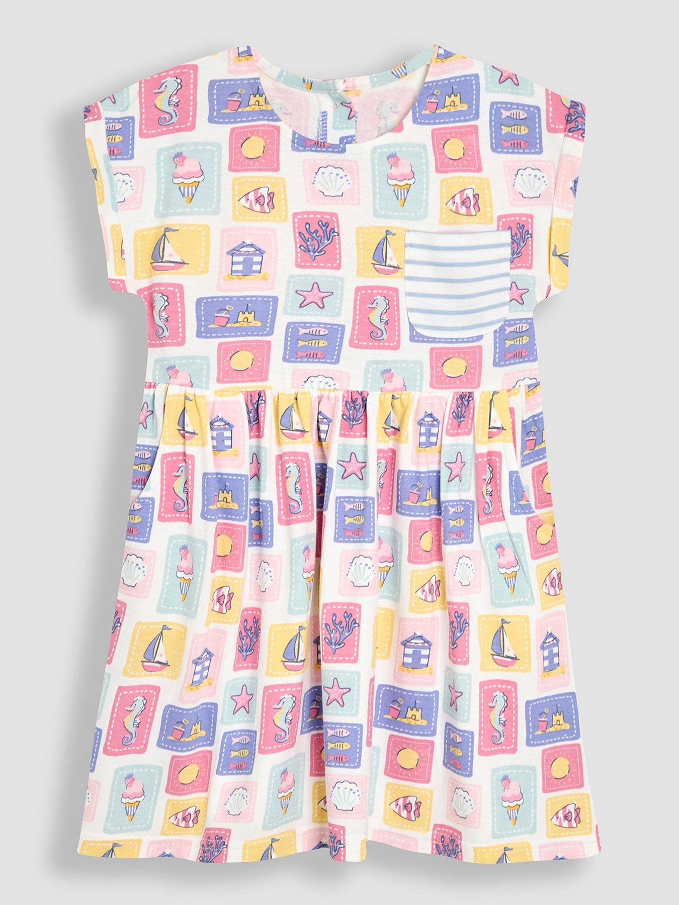 undefined Girls Nautical Drop Shoulder Dress - Blue
