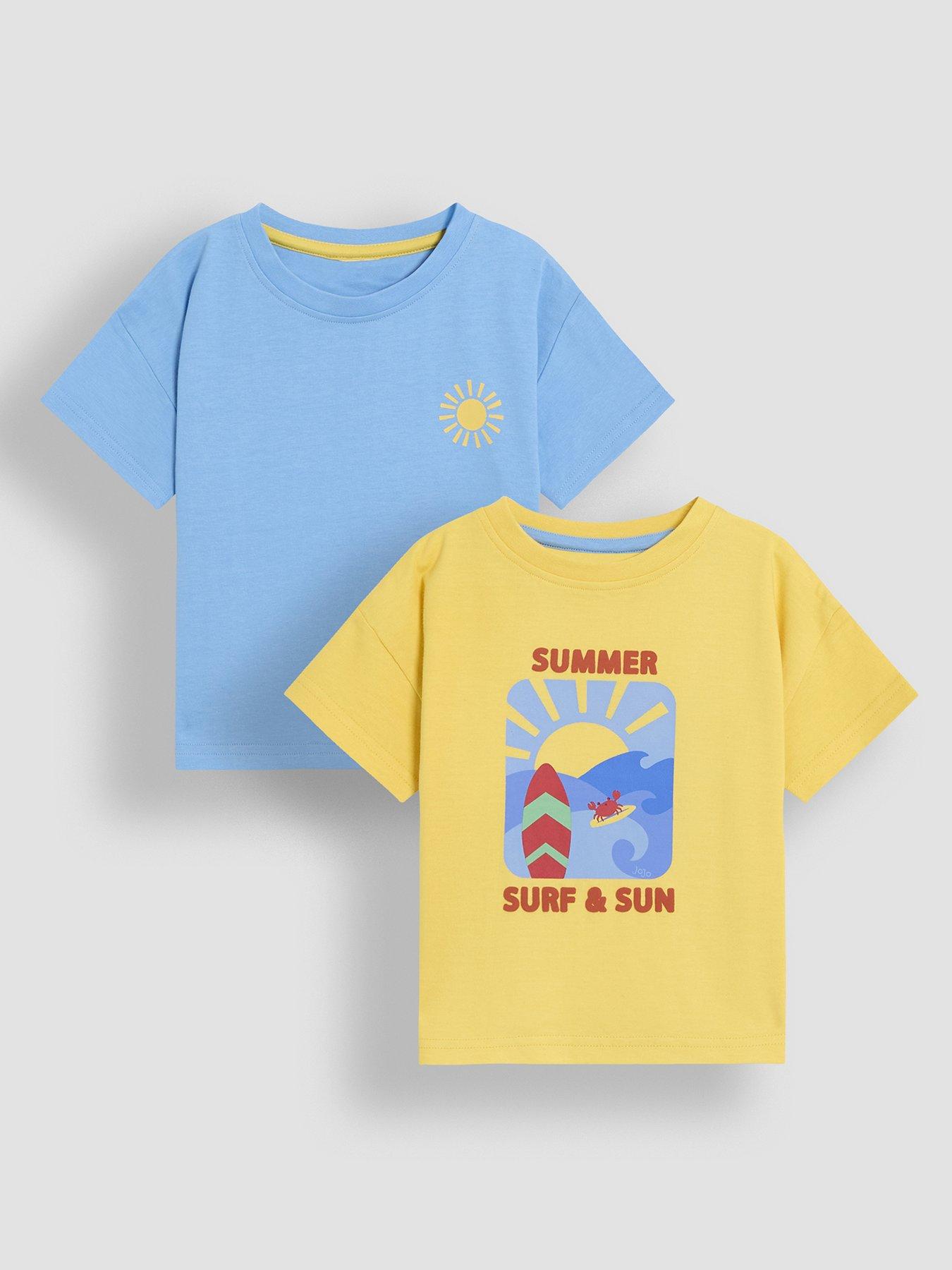 undefined Boys 2-Pack Surf  &  Sun Print T-Shirts - Yellow
