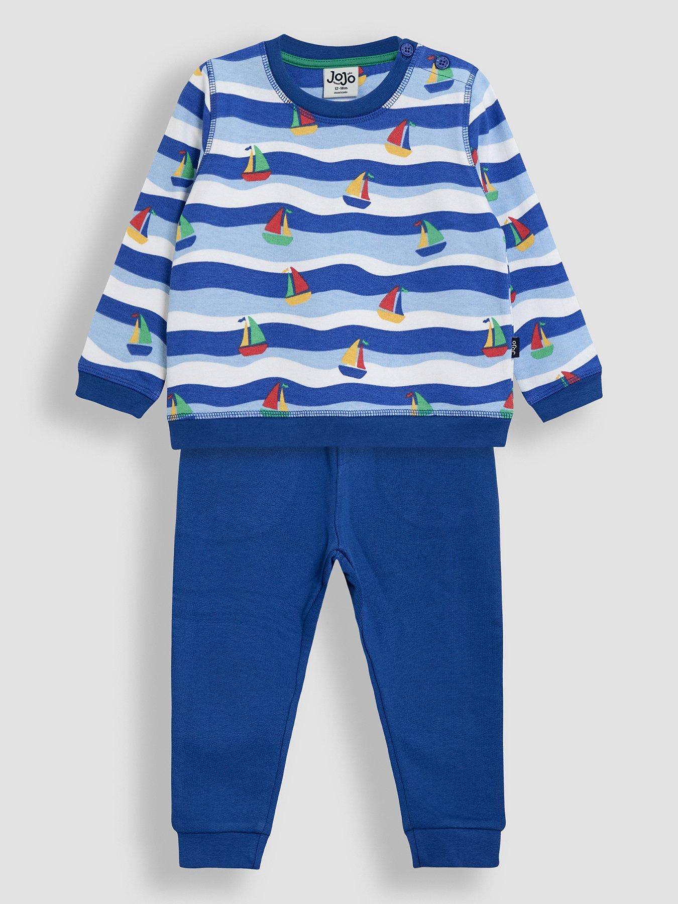 undefined Boys 2-piece Sailboat Print Sweatshirt & Jogger Set - Blue