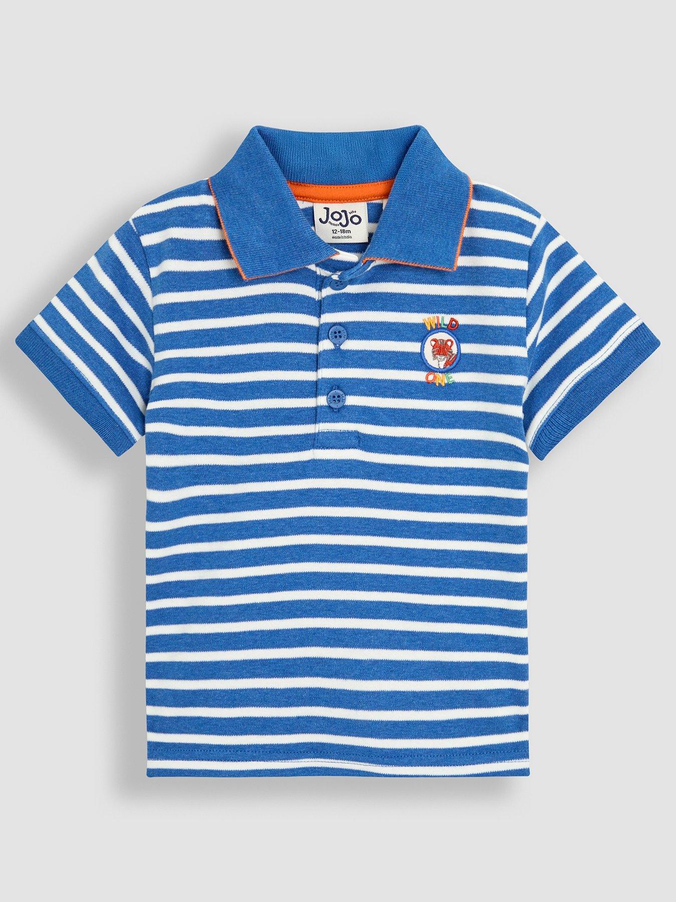 undefined Boys Tiger Badge Polo Shirt - Blue
