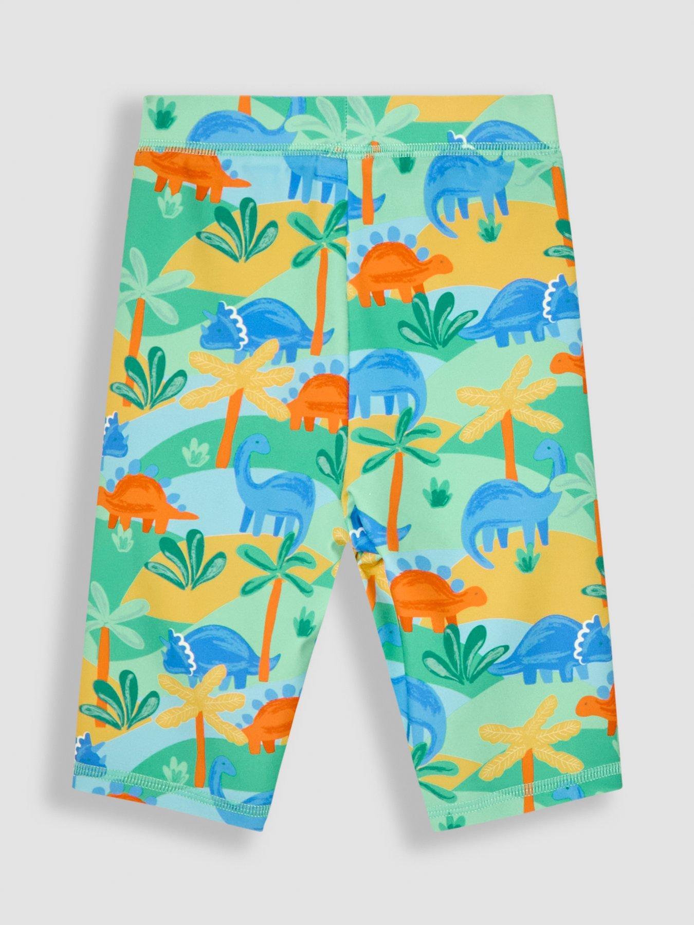 Image 4 of 4 of JoJo Maman Bebe Boys Dinosaur Sun Protection 2-Piece Suit - Green
