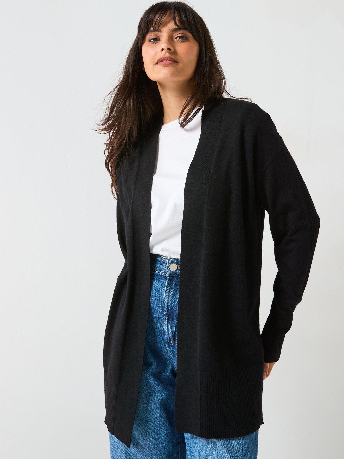 undefined Classic Comfort Edge To Edge Cardigan - Black