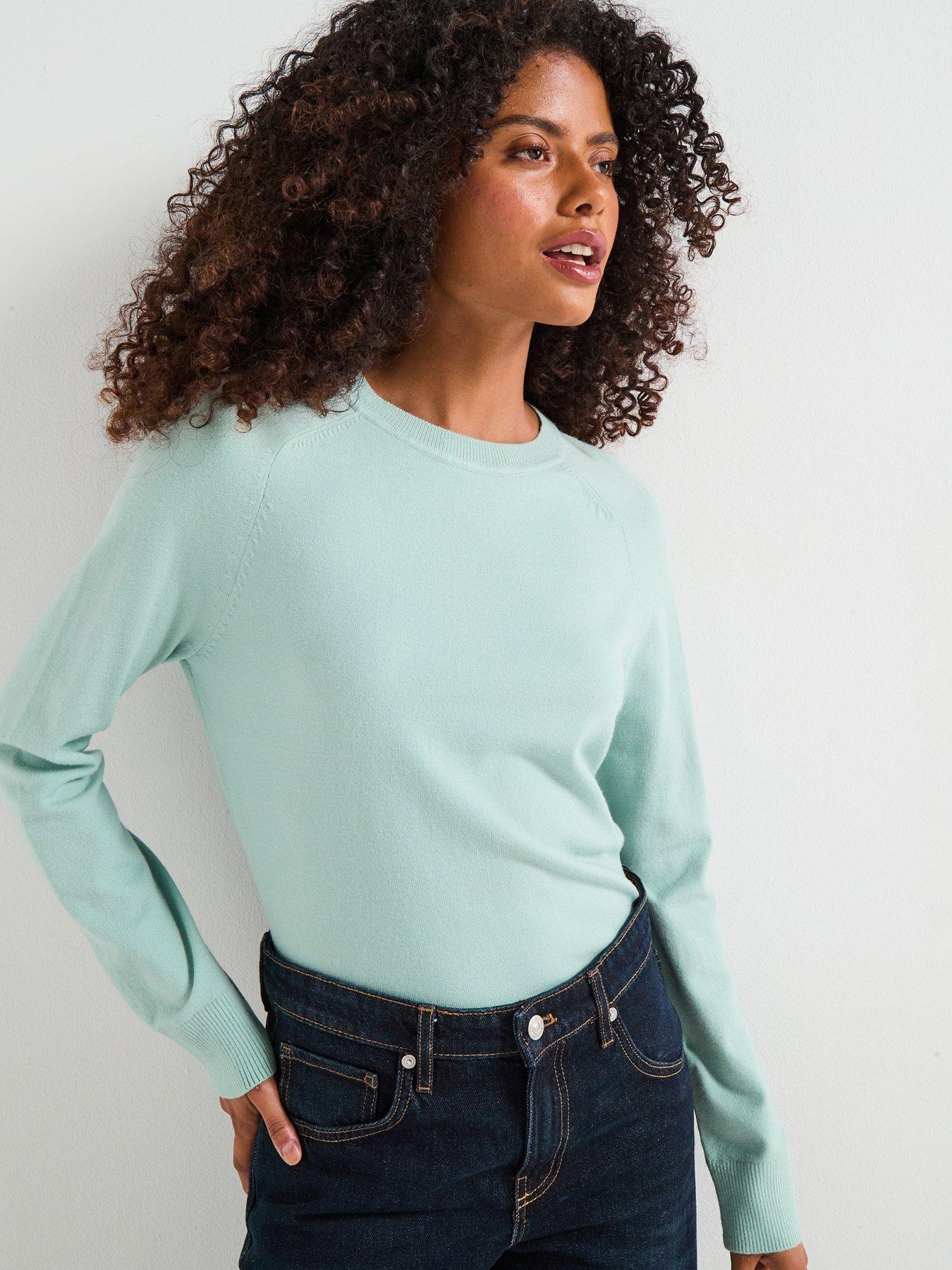 V by Very Classic Comfort Relaxed Crew Neck Jumper - Mint