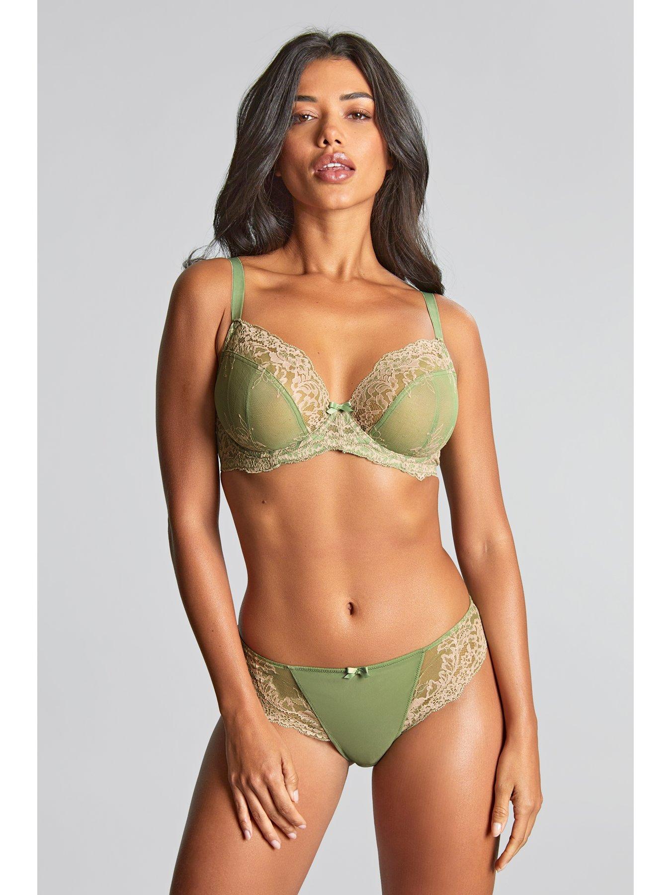 Image 1 of 5 of Panache Ana Sage Non Padded Wired Plunge Bra - Sage/sand